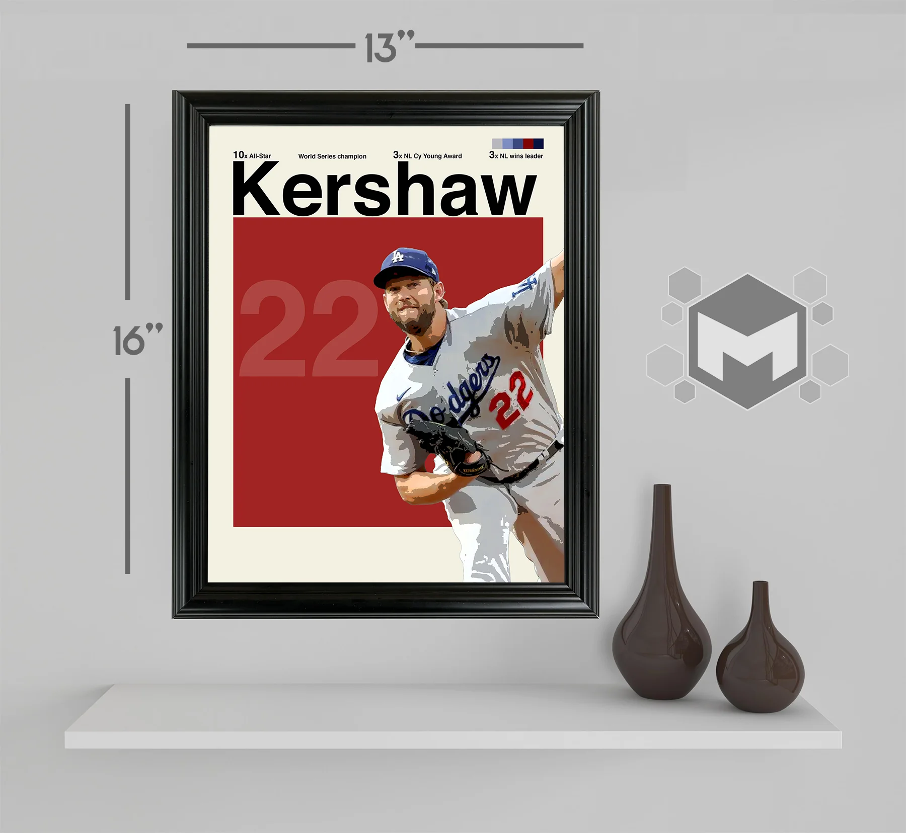 Clayton Kershaw Framed Sports Art Photo by Thomas Maxwell