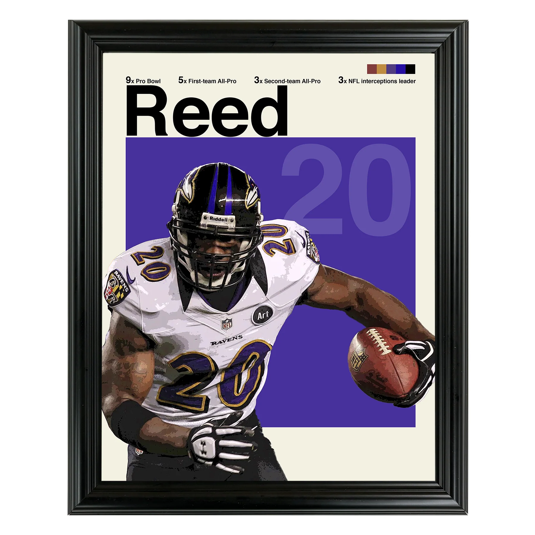 Ed Reed Framed Sports Art Photo by Thomas Maxwell