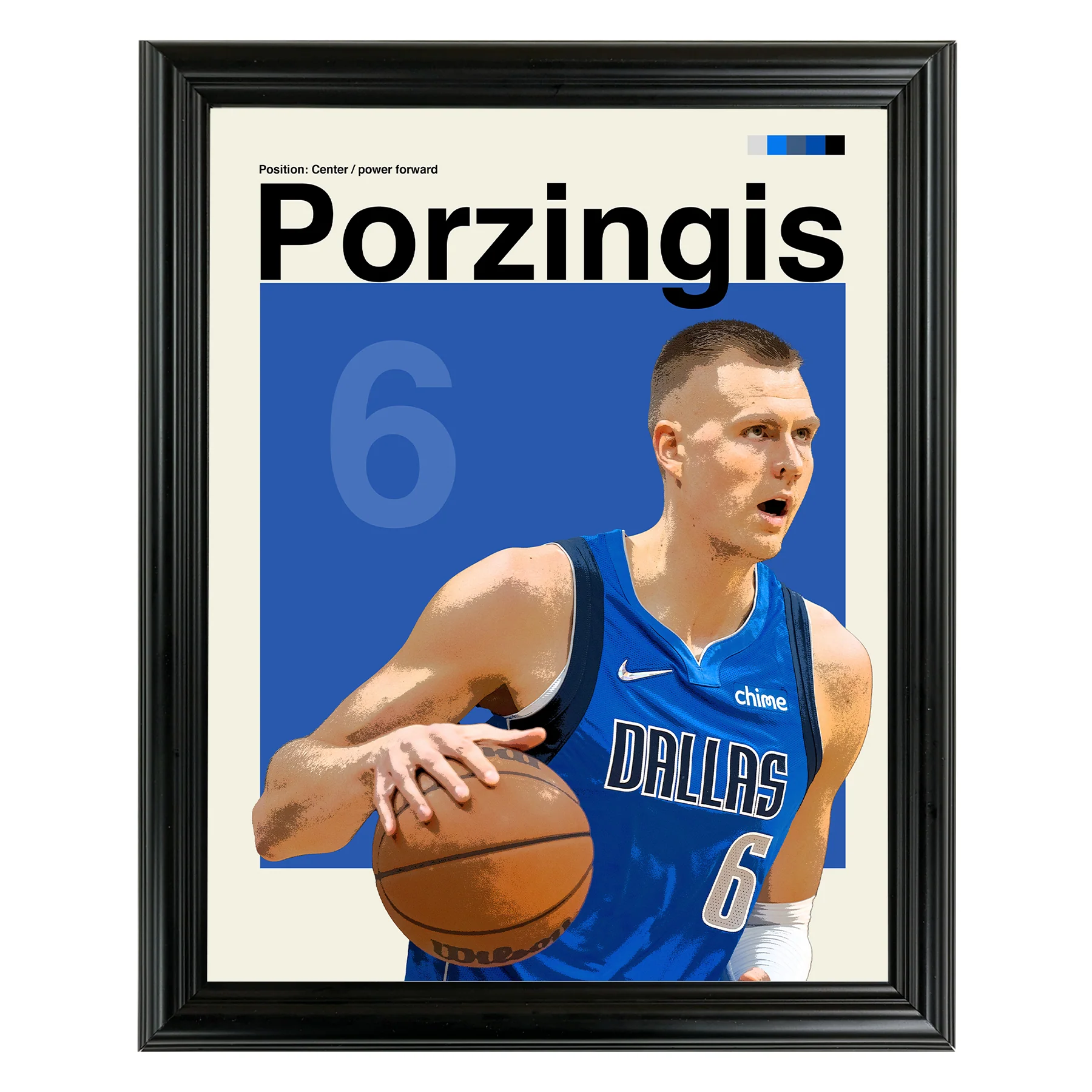 Kristaps Porzingis Framed Sports Art Photo by Thomas Maxwell