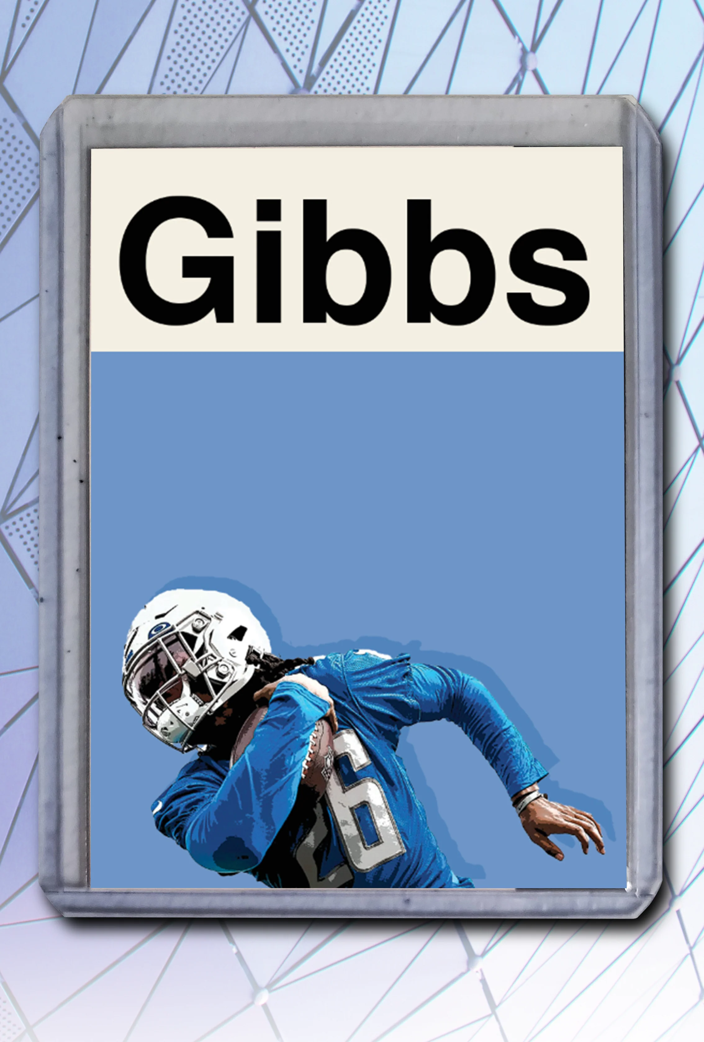 Jahmyr Gibbs Artist Signed Football Art Card 1/10