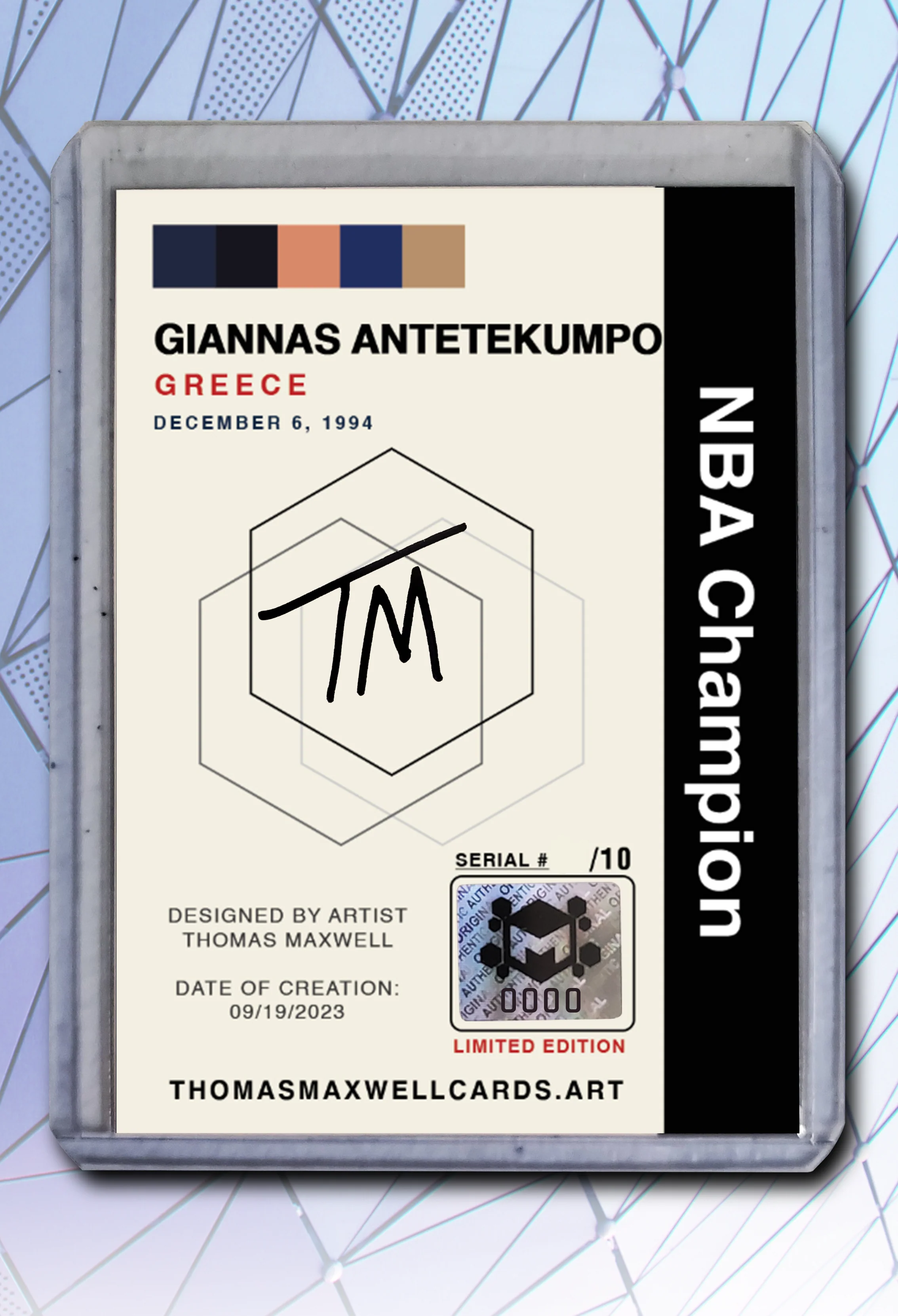 Giannas Antetekumpo Artist Signed Basketball Art Card 1/10