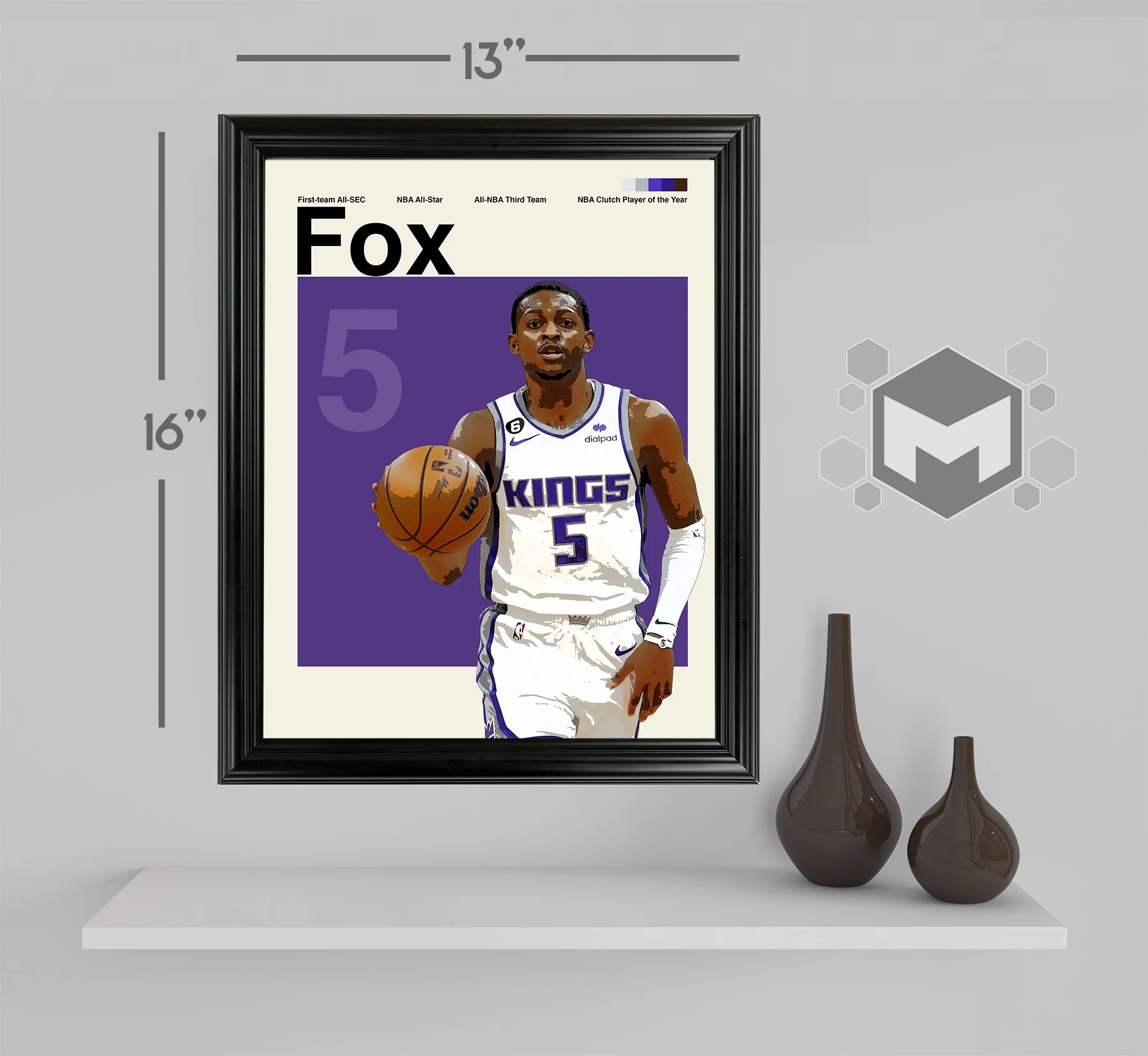 De'Aaron Fox Framed Sports Art Photo by Thomas Maxwell