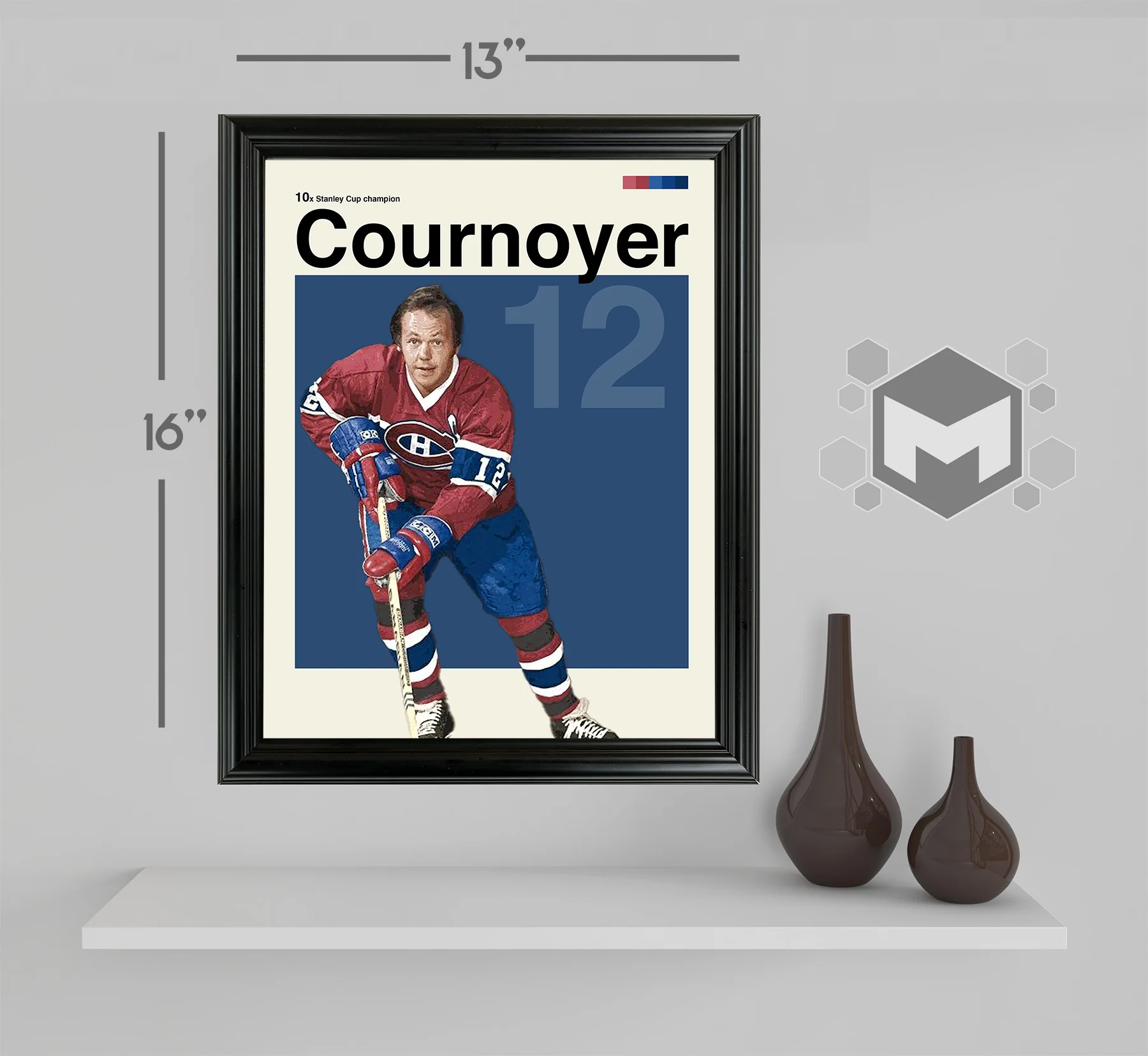 Yvan Cournoyer Framed Sports Art Photo by Thomas Maxwell
