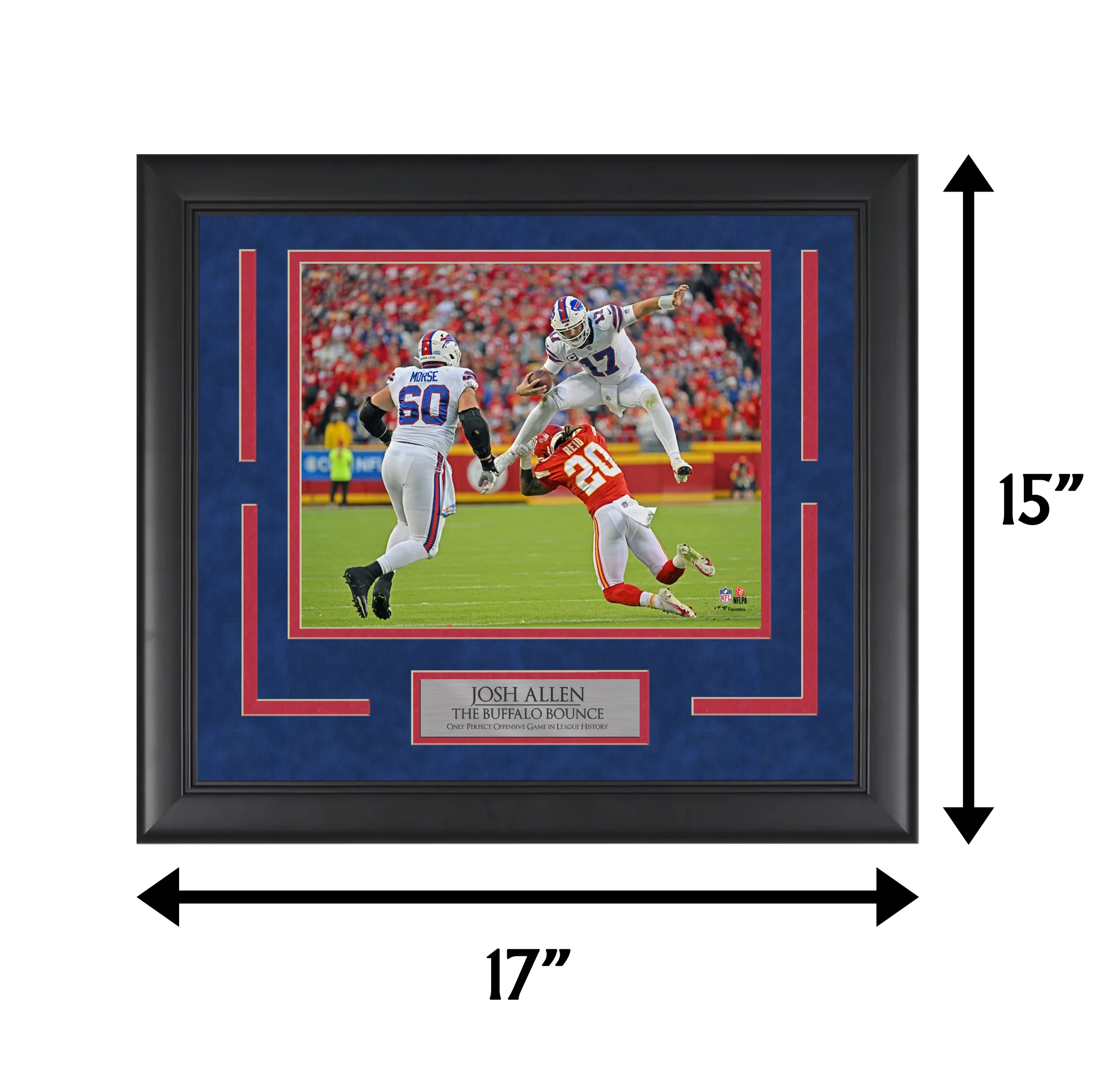 Josh Allen - Buffalo Bounce - Framed Football Photo