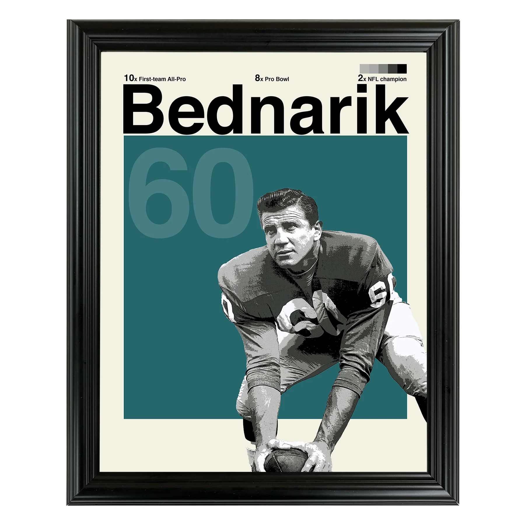 Chuck Bednarik Framed Sports Art Photo by Thomas Maxwell
