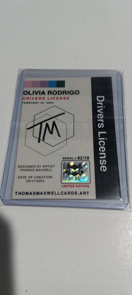 Olivia Rodrigo Artist Signed Music Art Card 2/10
