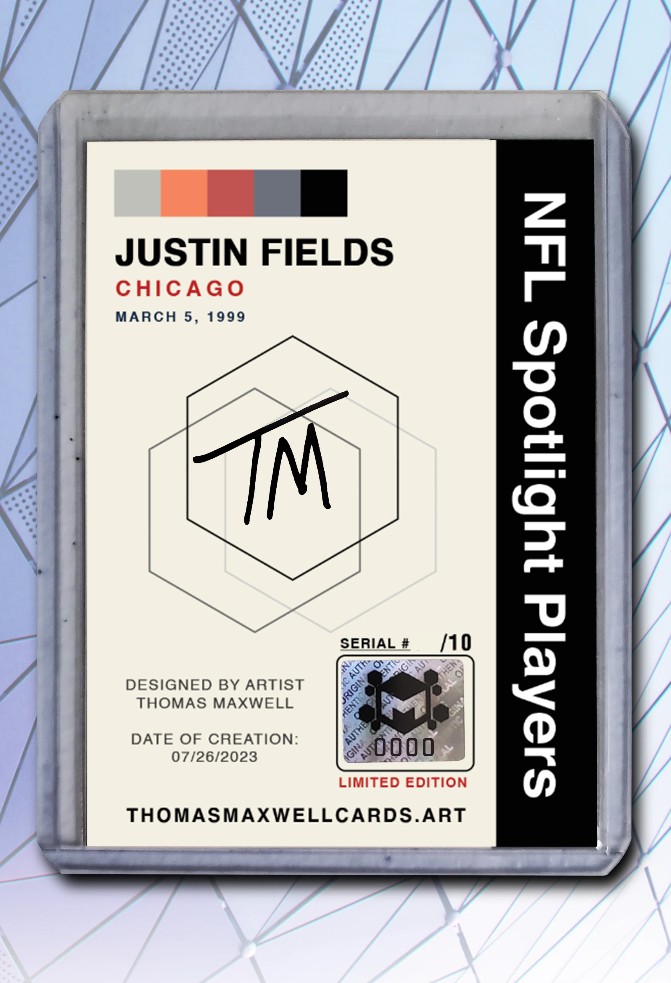 Justin Fields Artist Signed Football Art Card 2/10