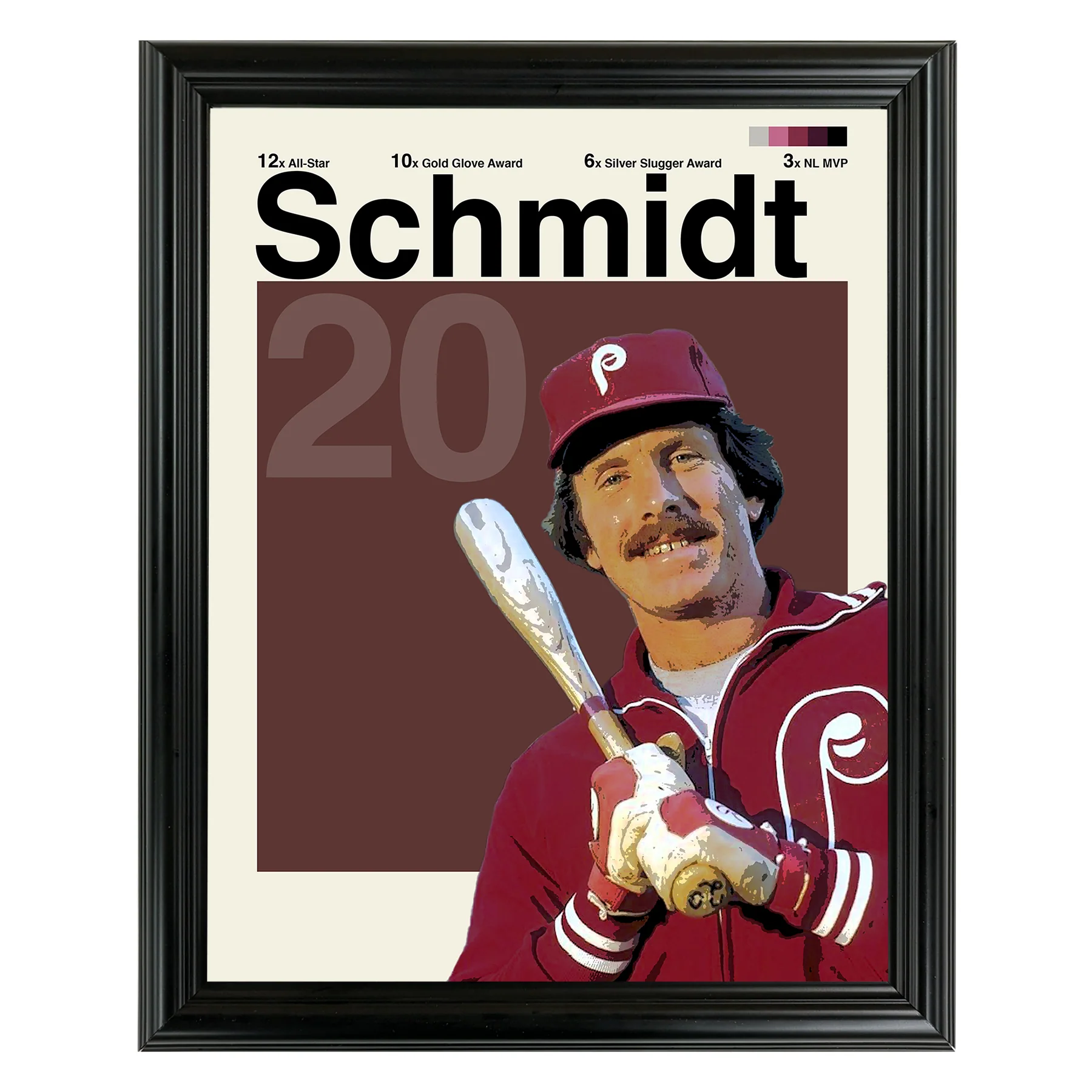 Mike Schmidt Framed Sports Art Photo by Thomas Maxwell