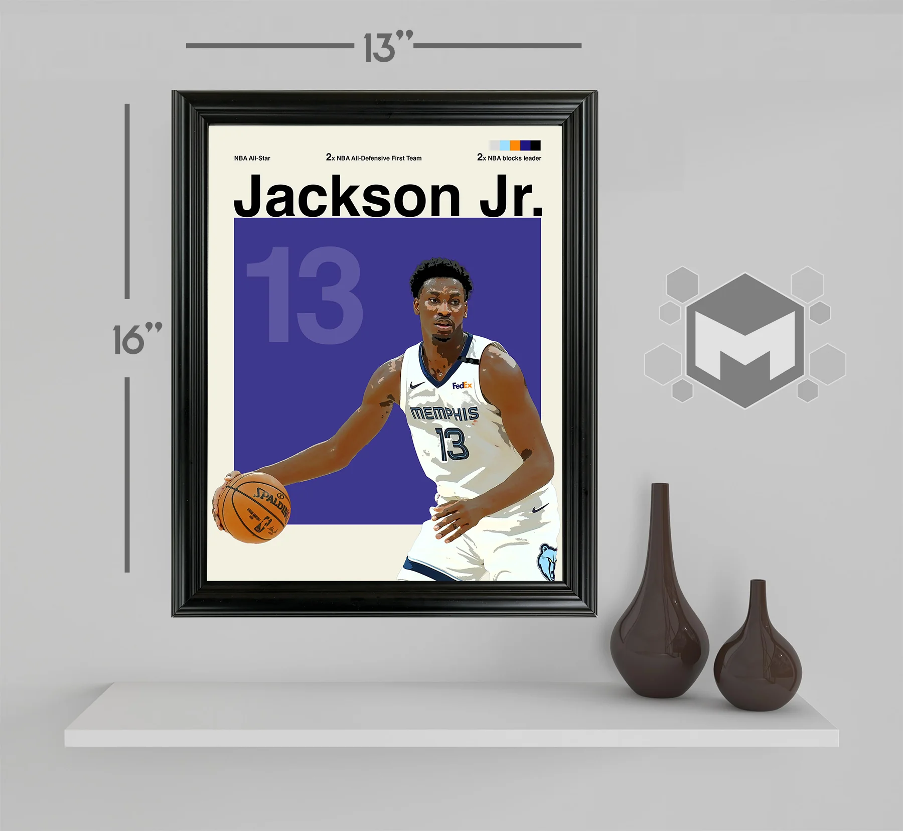 Jaren Jackson Jr. Framed Sports Art Photo by Thomas Maxwell