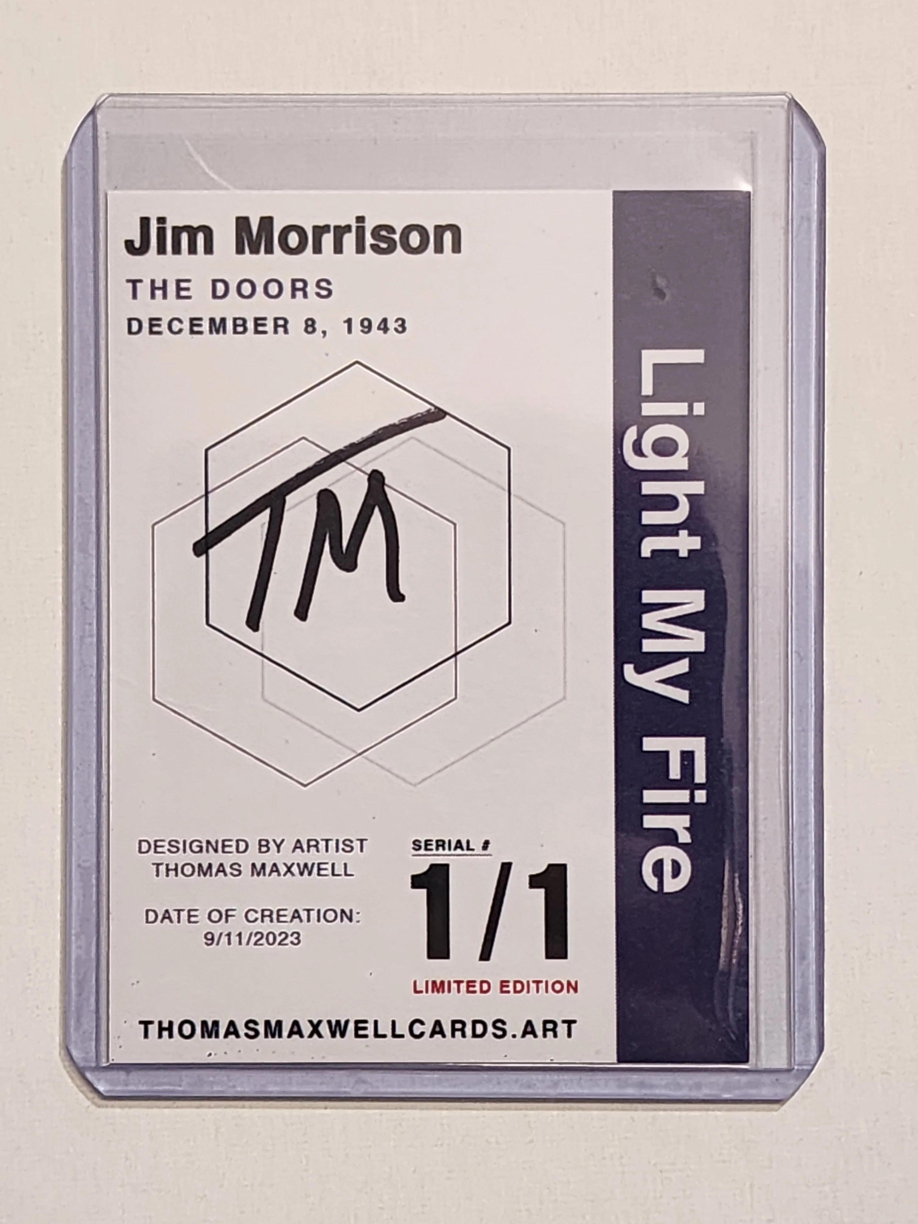 Jim Morrison Artist Signed Music Refractor Art Card 1/1