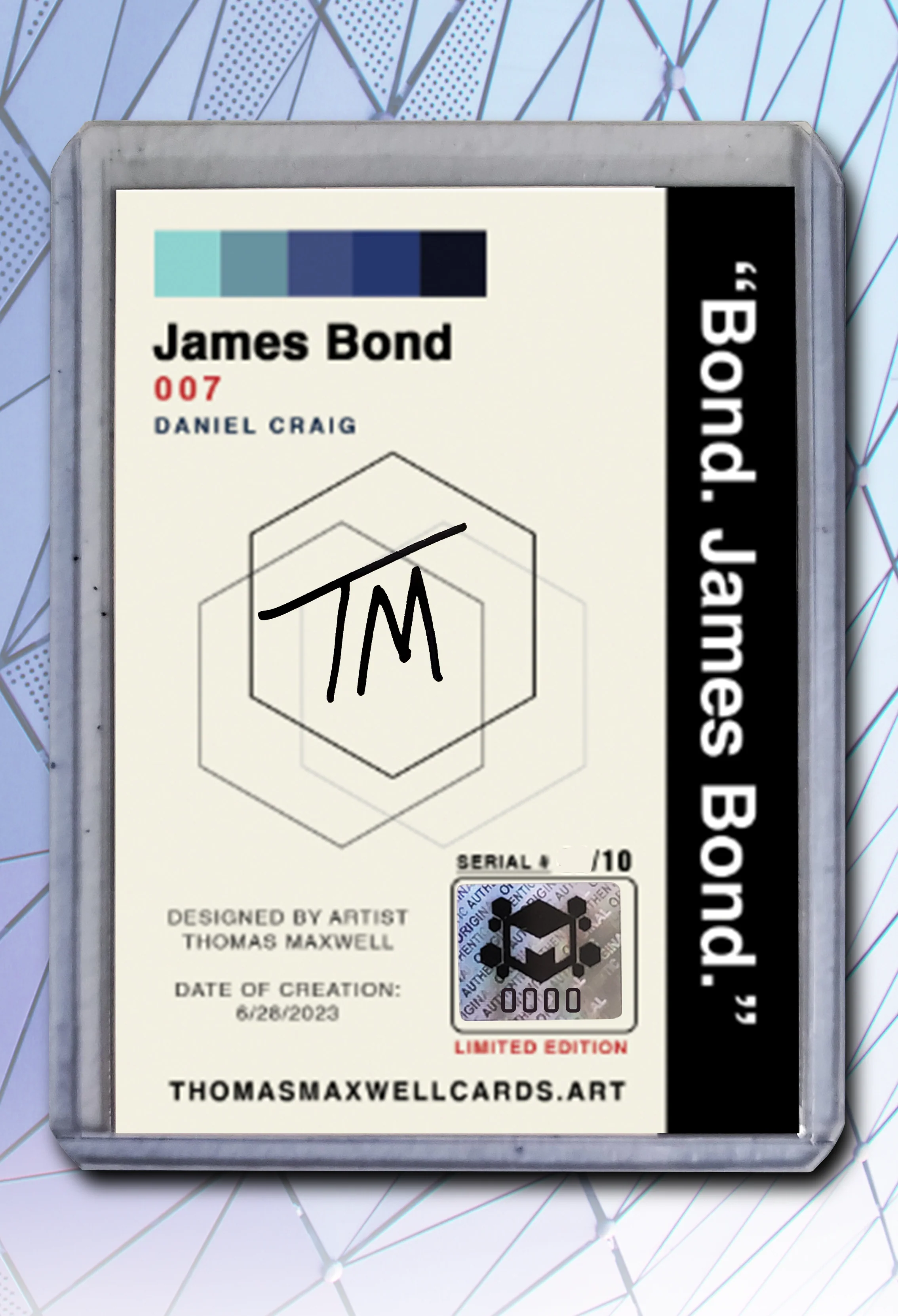 James Bond Artist Signed OO7 Art Card 3/10