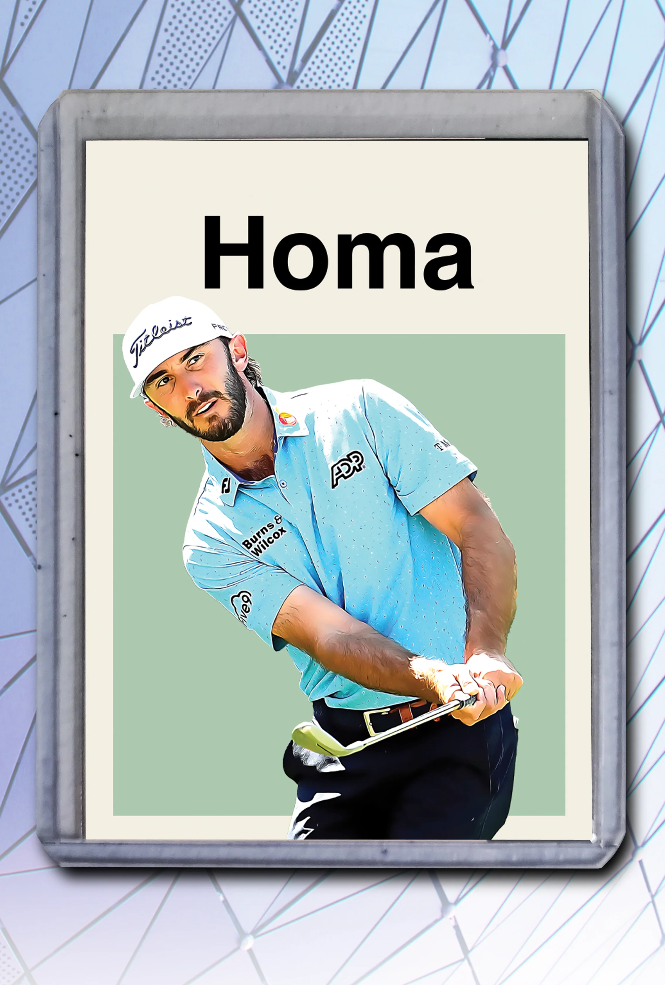 Max Homa Artist Signed Golf Art Card 1/10