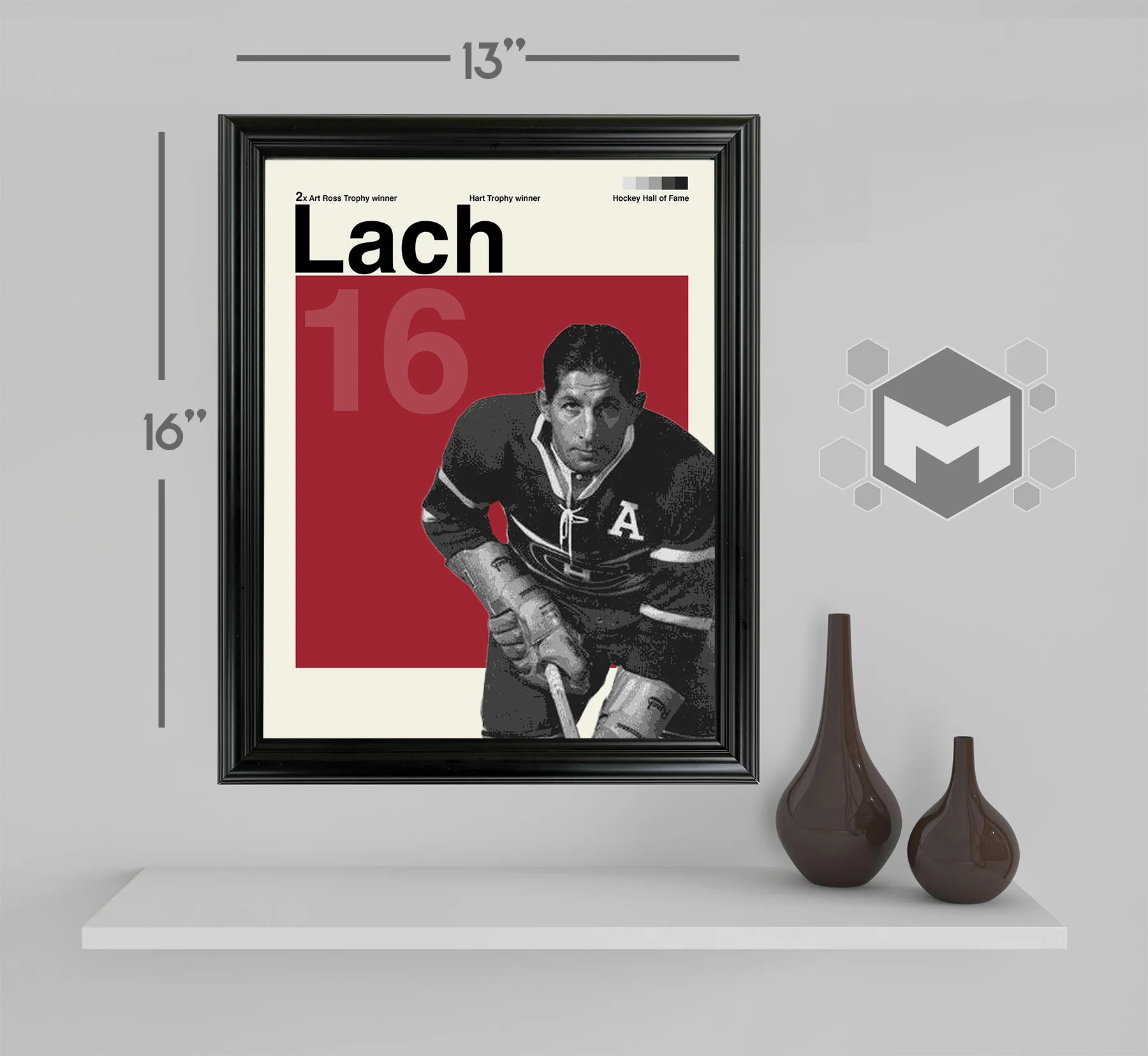 Elmer Lach Framed Sports Art Photo by Thomas Maxwell