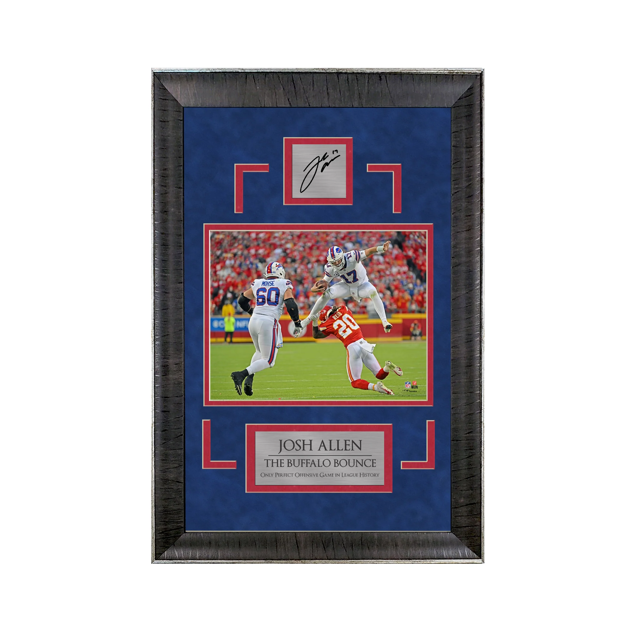 Josh Allen - Buffalo Bounce - Deluxe - Framed Football Photo