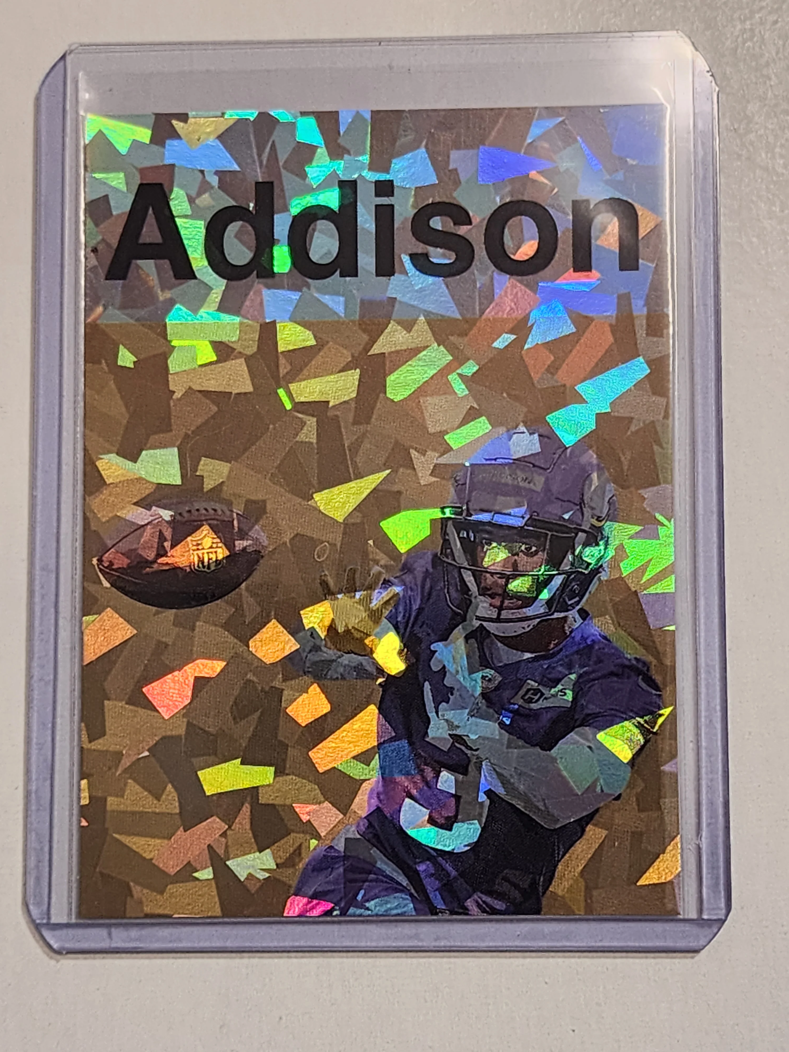 Jordan Addison Artist Signed Minnesota Vikings Refractor Art Card 1/1