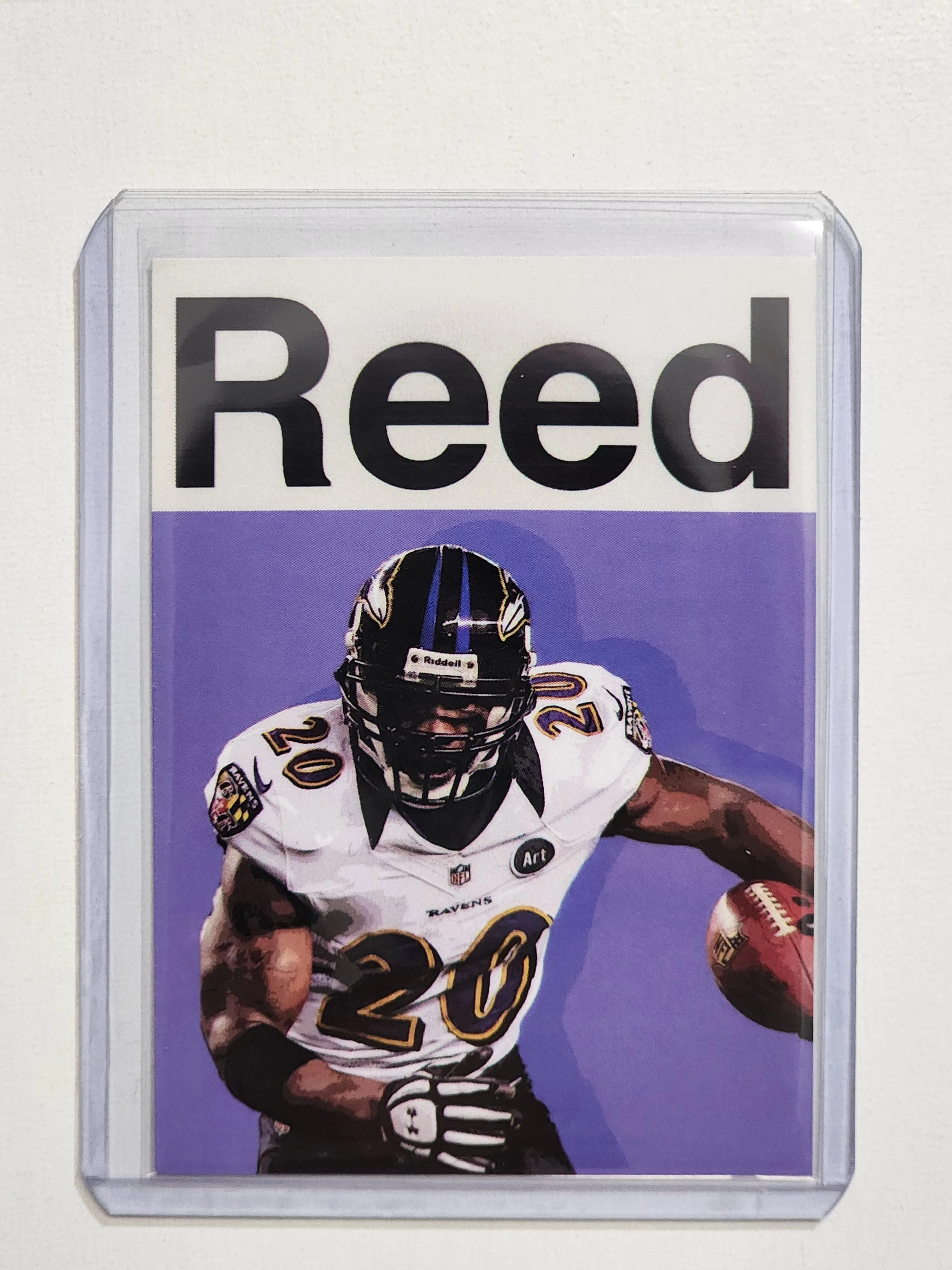 Ed Reed Artist Signed Football Art Card 1/10