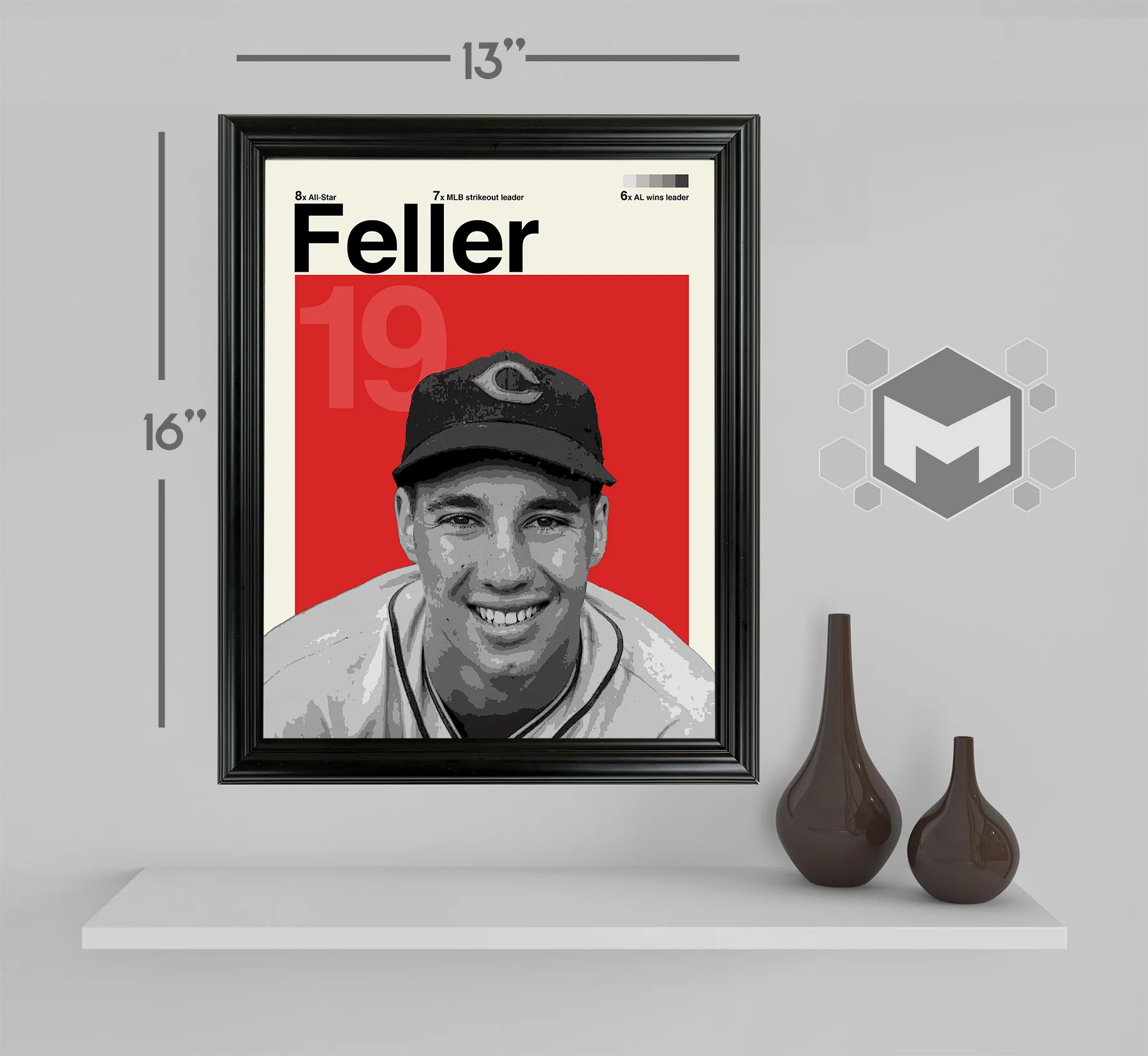 Bob Feller Framed Sports Art Photo by Thomas Maxwell