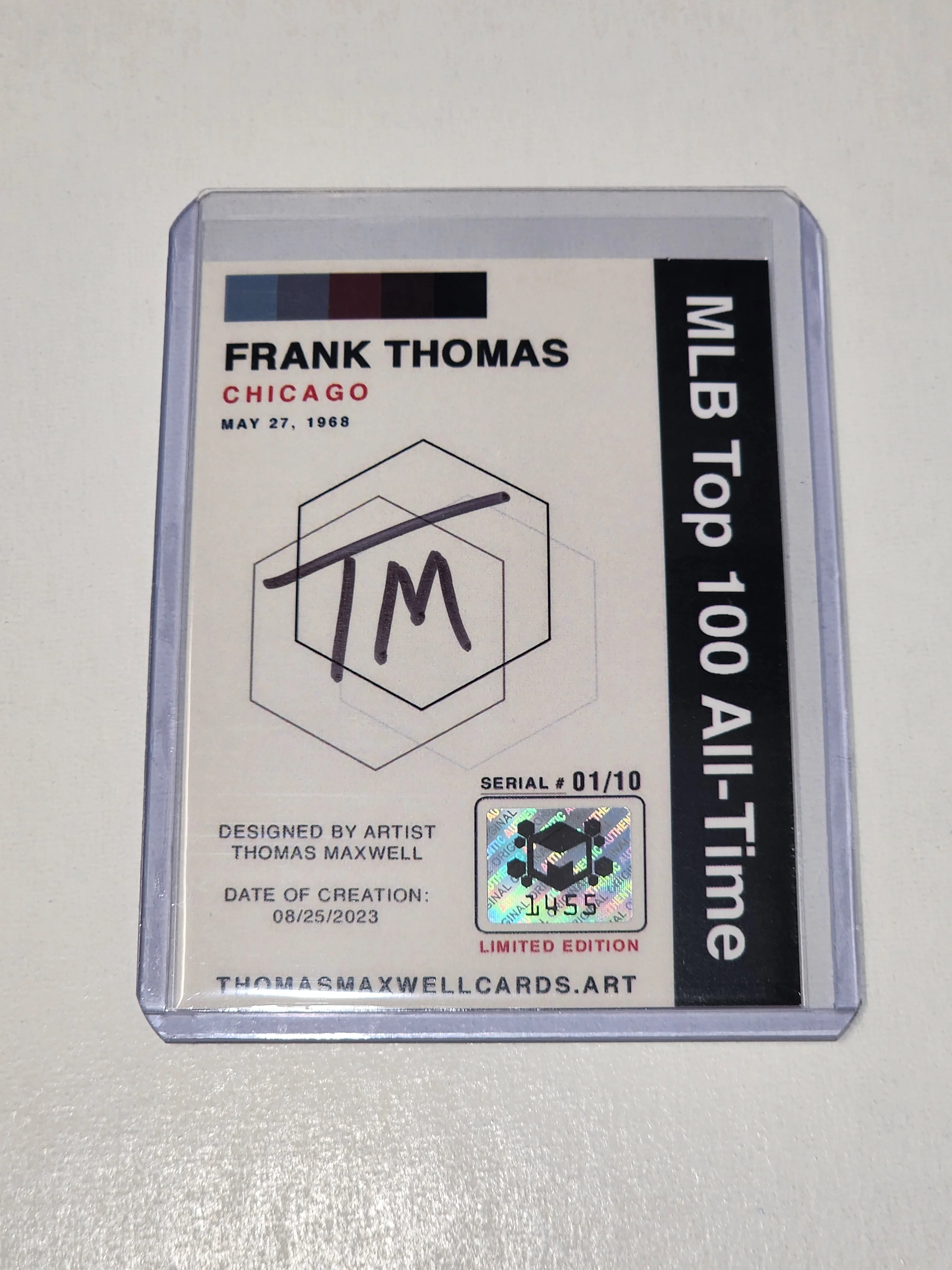 Frank Thomas Artist Signed Baseball Art Card 1/10
