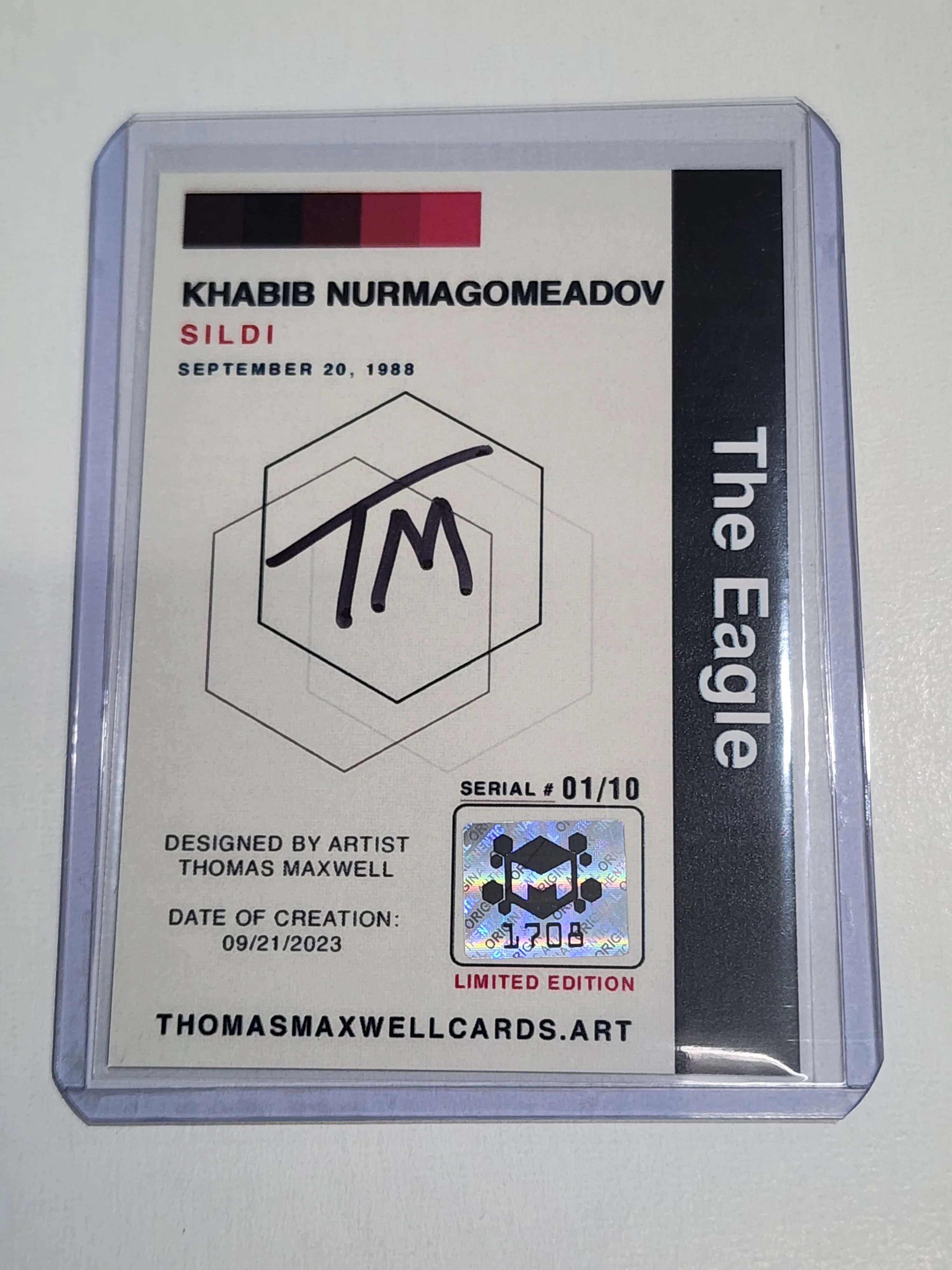 Khabib Nurmagomeadov Artist Signed MMA Art Card 1/10