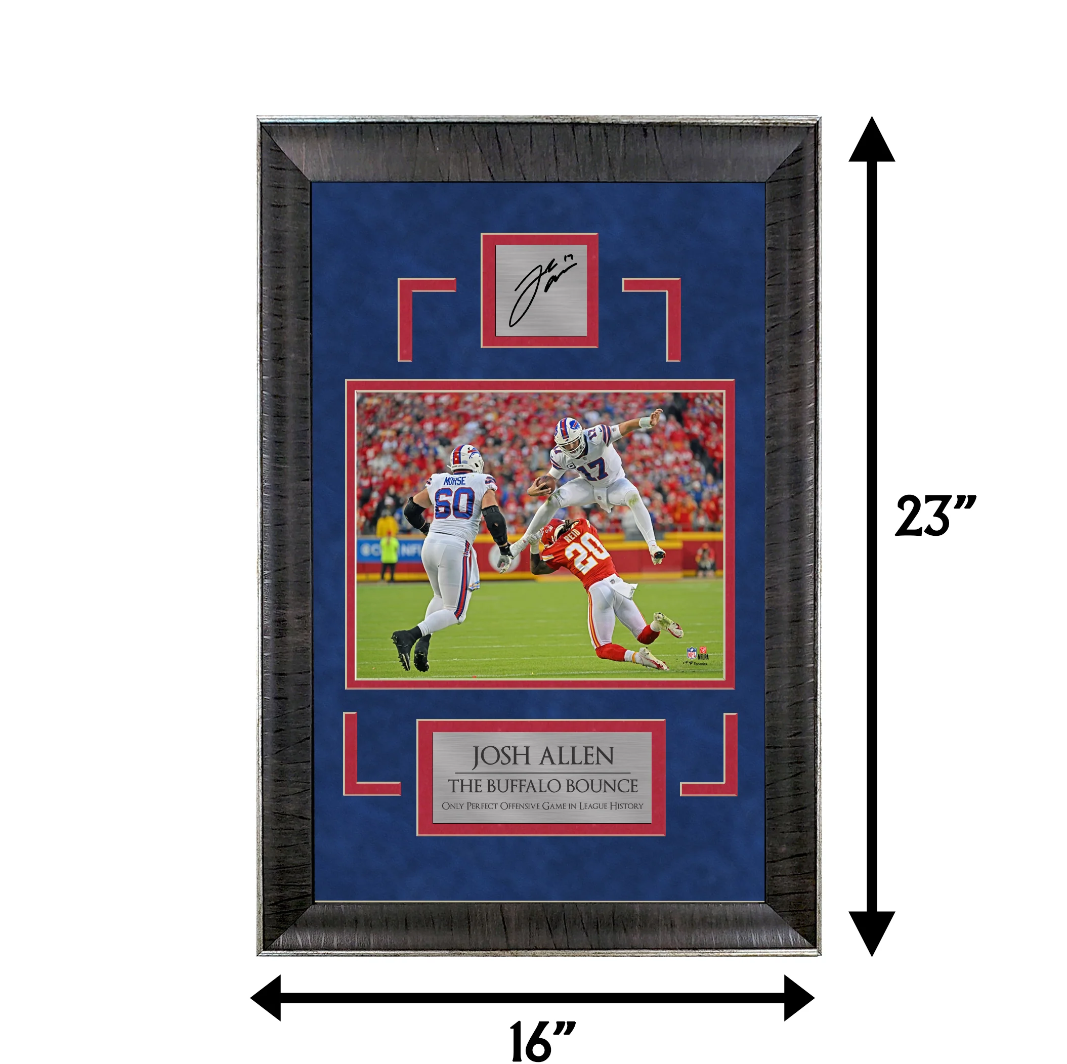 Josh Allen - Buffalo Bounce - Deluxe - Framed Football Photo