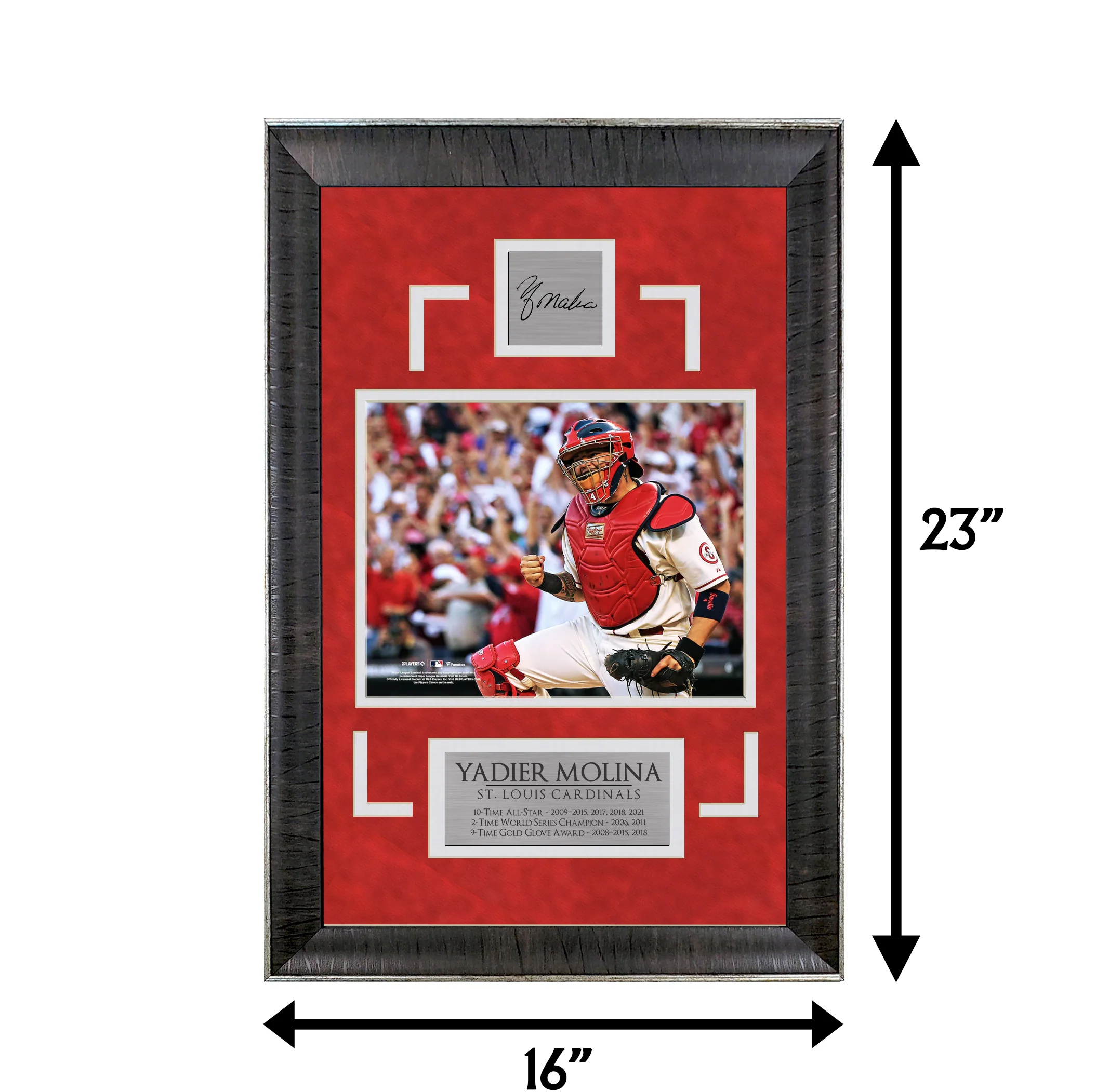 Yadier Molina - Cardinals - Final Out - Sports Deluxe | 16 x 23 - Framed Baseball Photo