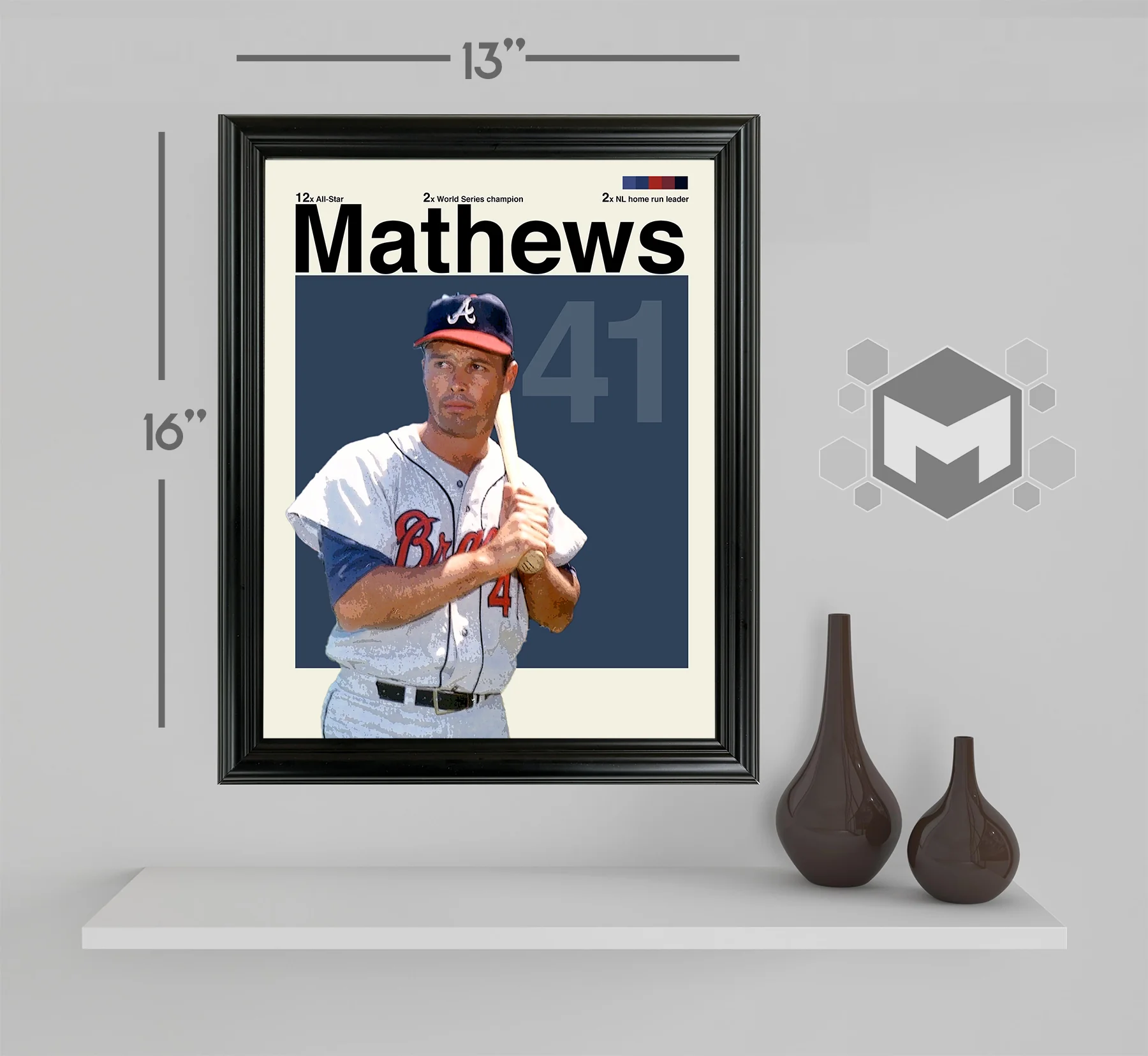 Eddie Mathews Framed Sports Art Photo by Thomas Maxwell