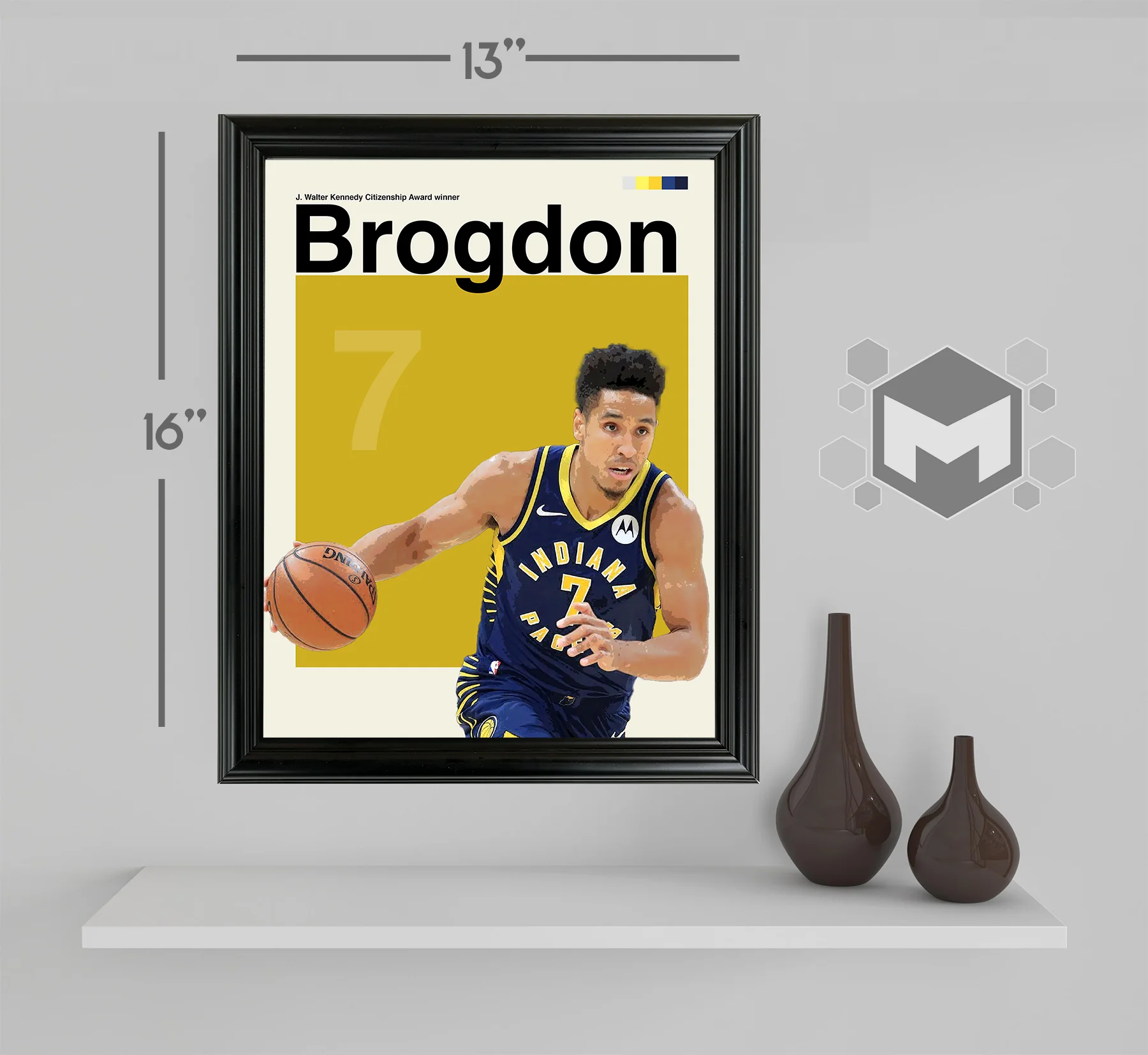 Malcolm Brogdon Framed Sports Art Photo by Thomas Maxwell