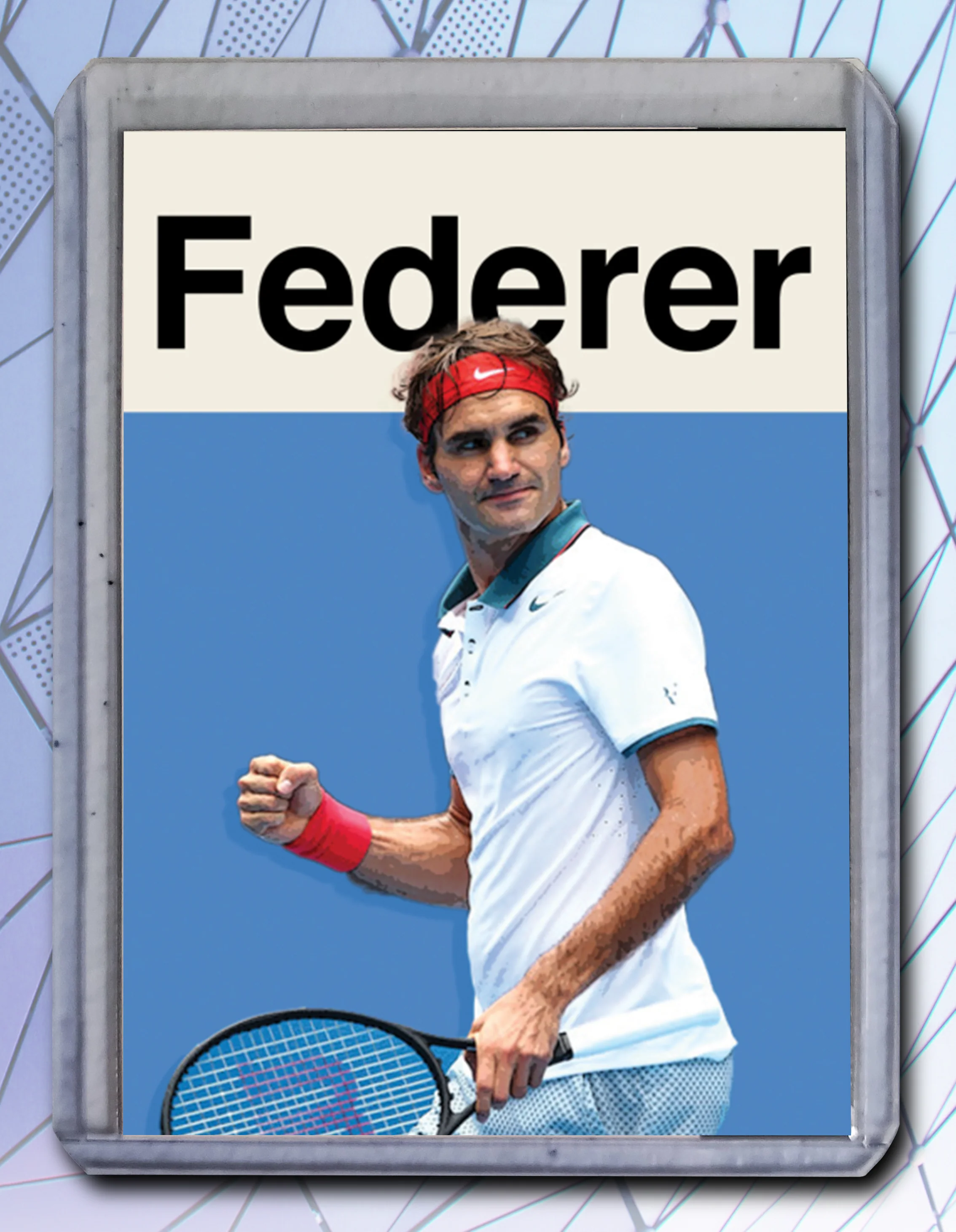 Roger Federer Artist Signed Tennis Art Card 4/10