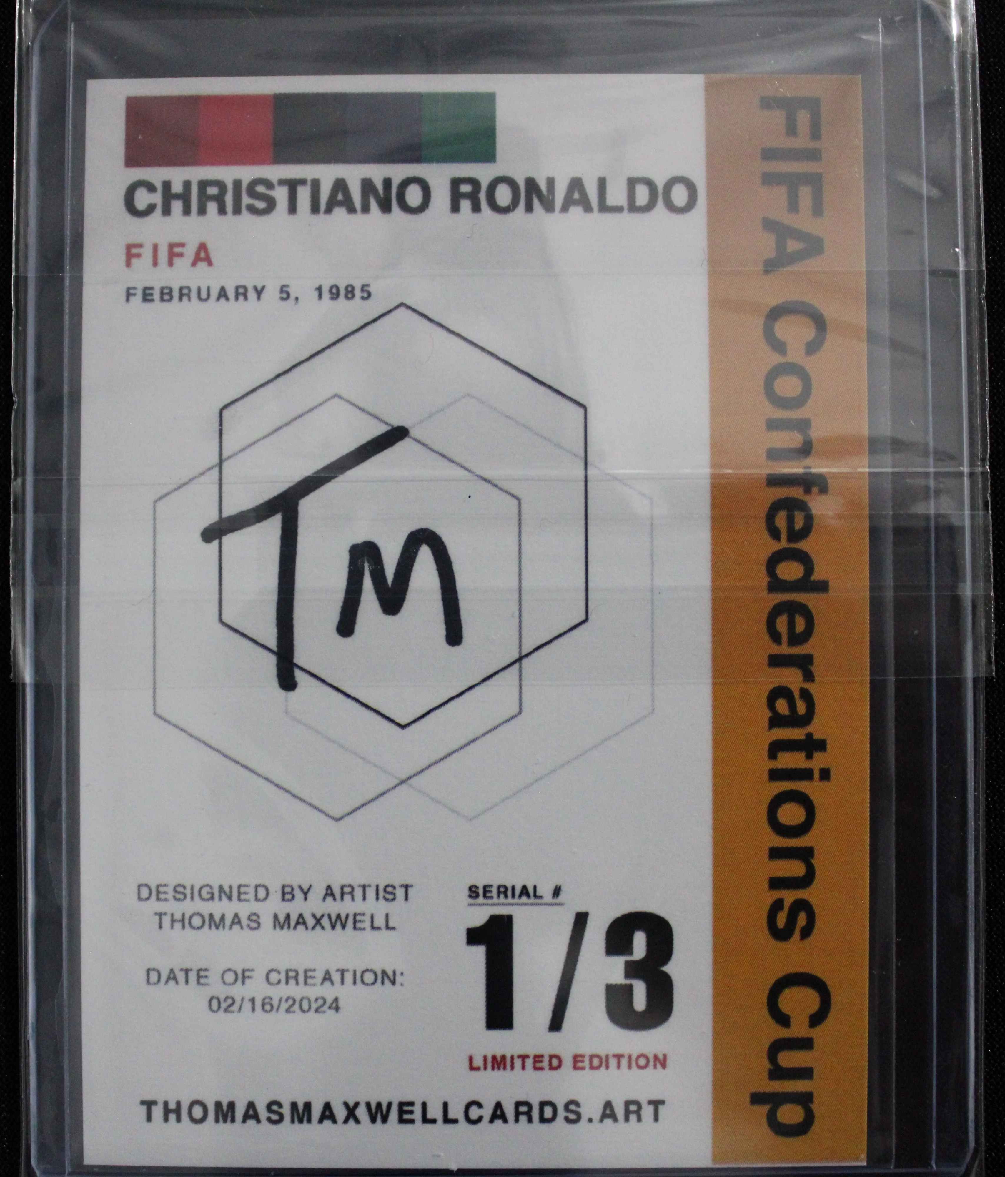 Christiano Ronaldo Artist Signed Manchester United Refractor Art Card 1/3