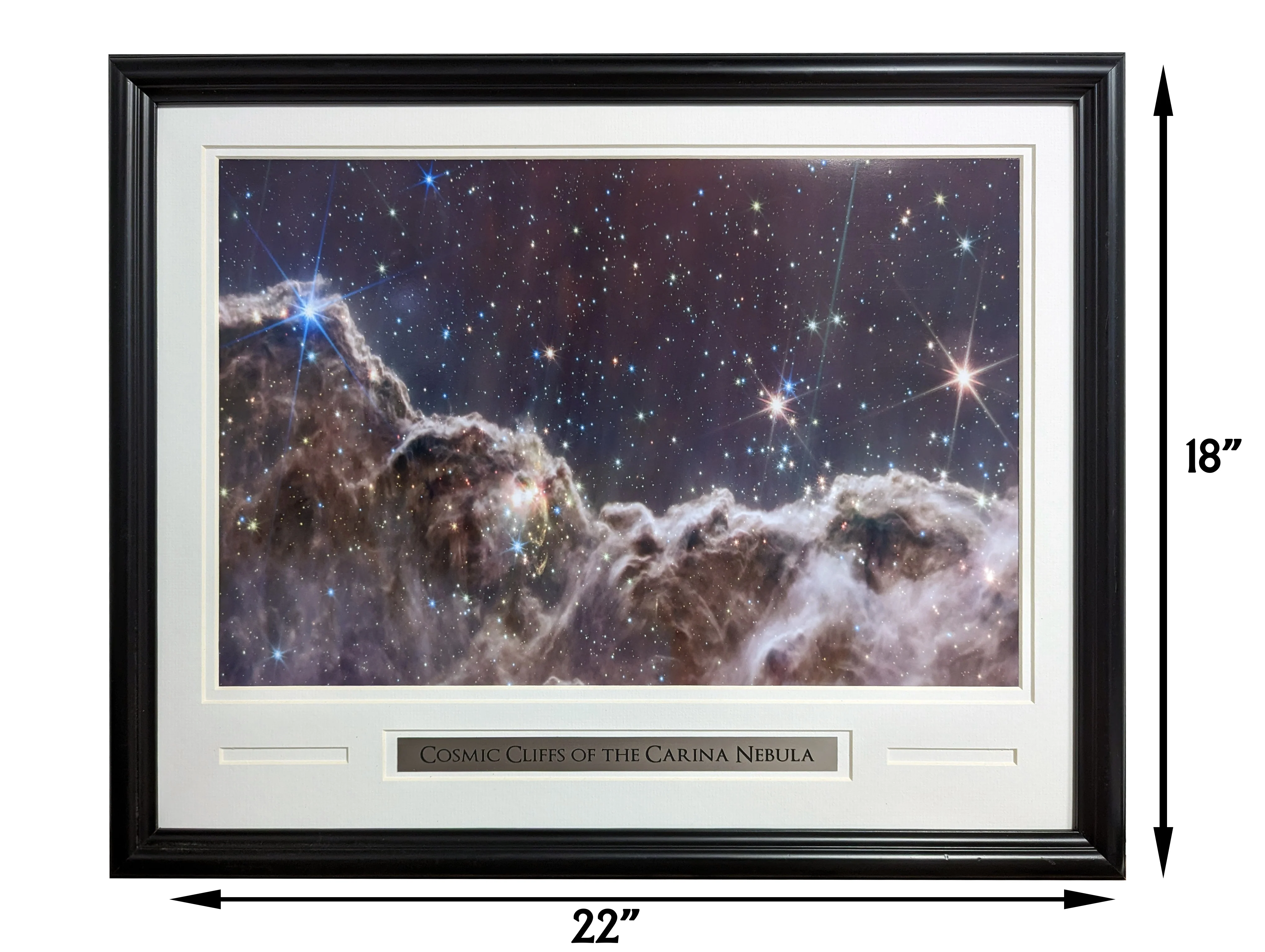 Cosmic Cliffs of the Carina Nebula - James Webb Telescope - Art Collection - Framed Photo