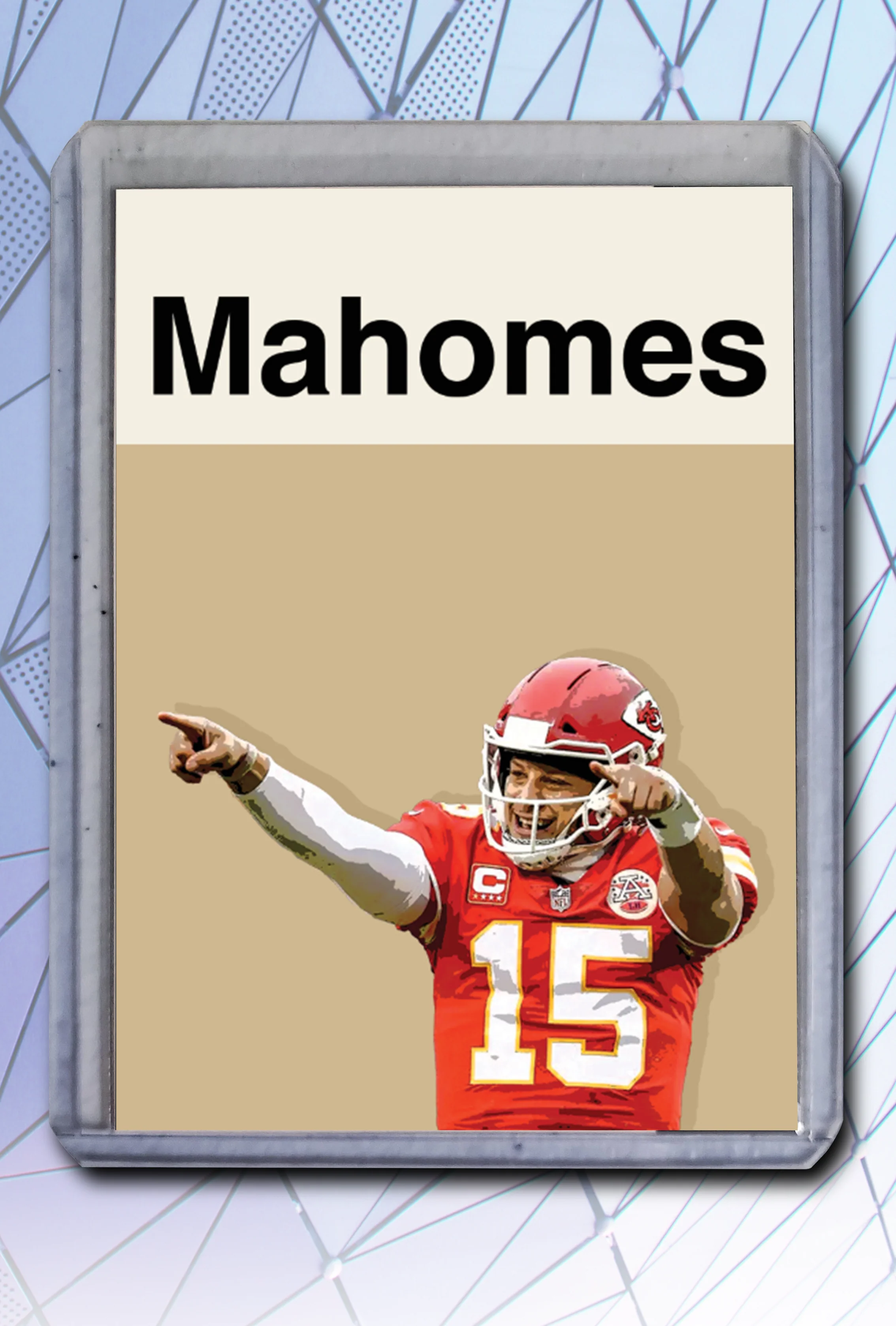 Patrick Mahomes Football Art Card 2/10 - Artist Signed