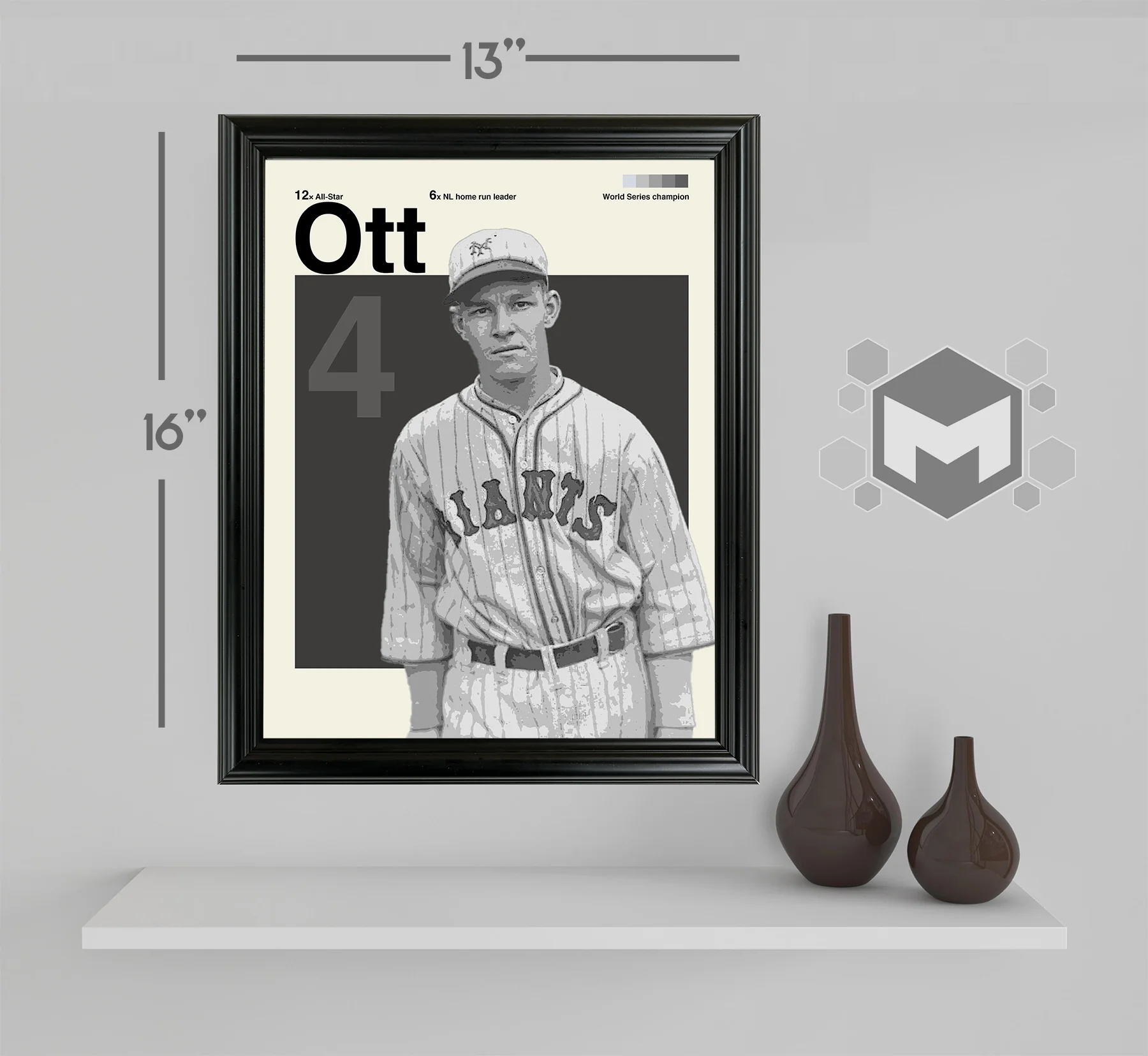 Mel Ott Framed Sports Art Photo by Thomas Maxwell