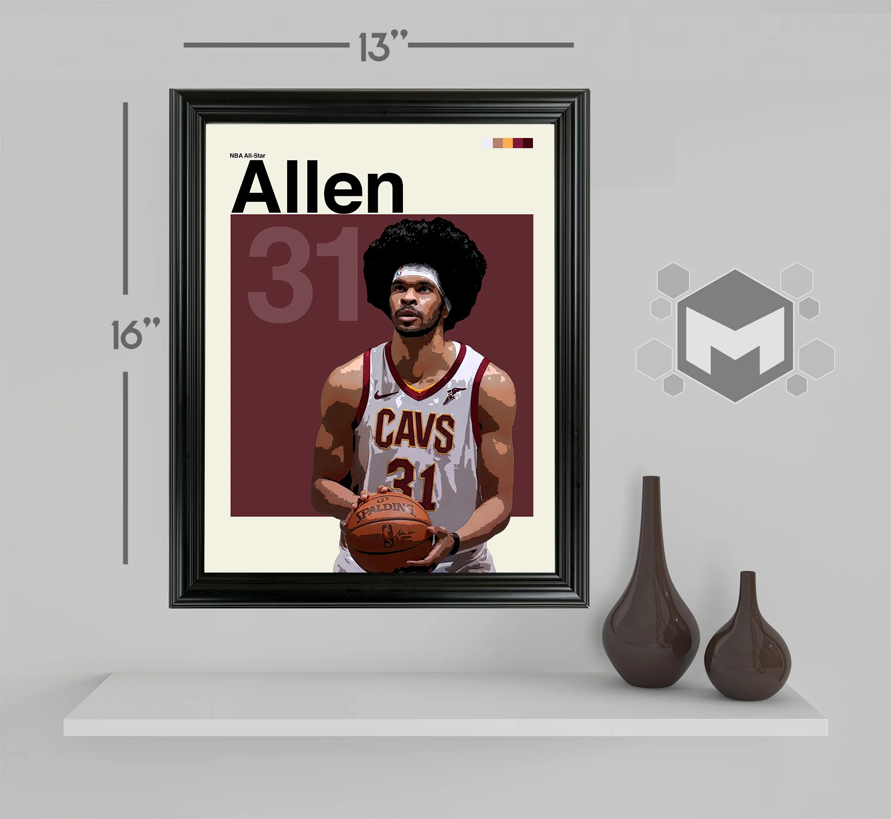 Jarrett Allen Framed Sports Art Photo by Thomas Maxwell