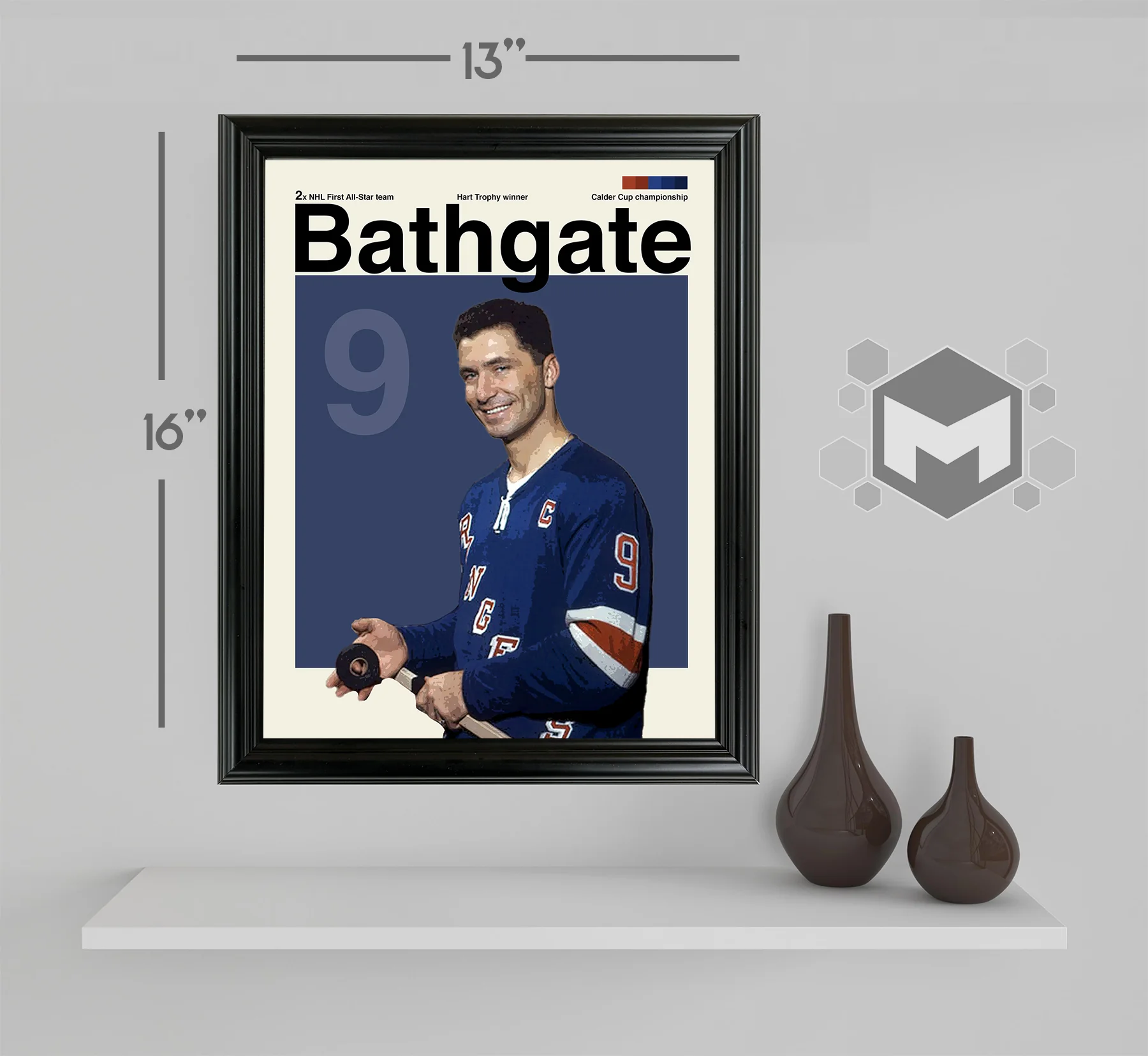 Andy Bathgate Framed Sports Art Photo by Thomas Maxwell