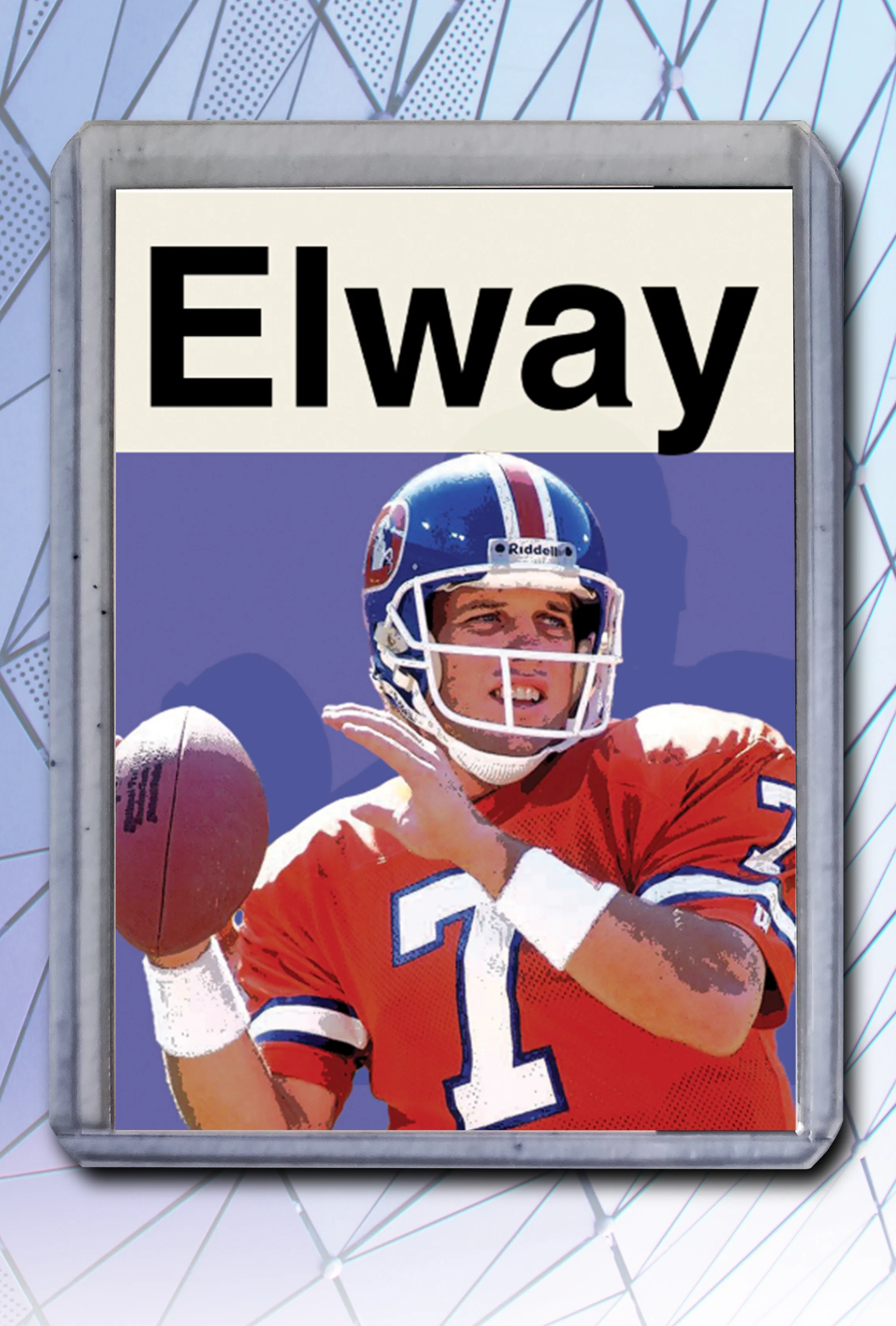 John Elway Artist Signed Football Art Card 2/10