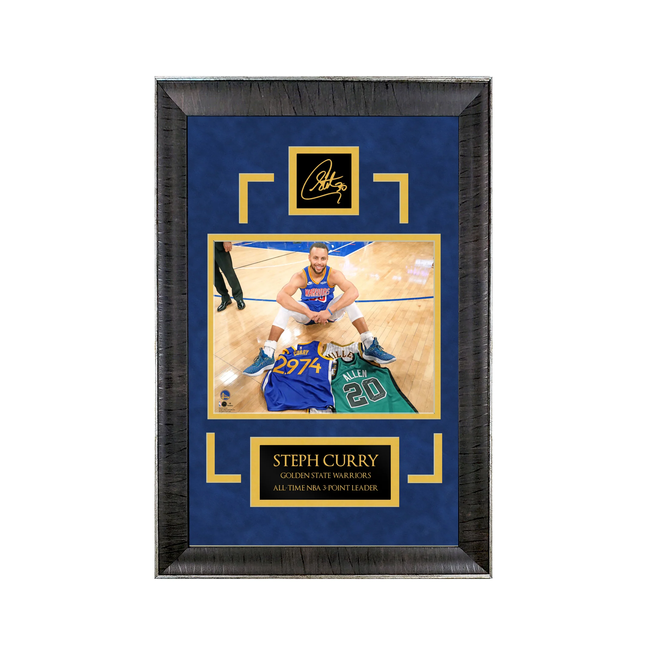 Steph Curry - Warriors - From Way Downtown - Sports Deluxe | 16 x 23 - Framed Basketball Photo