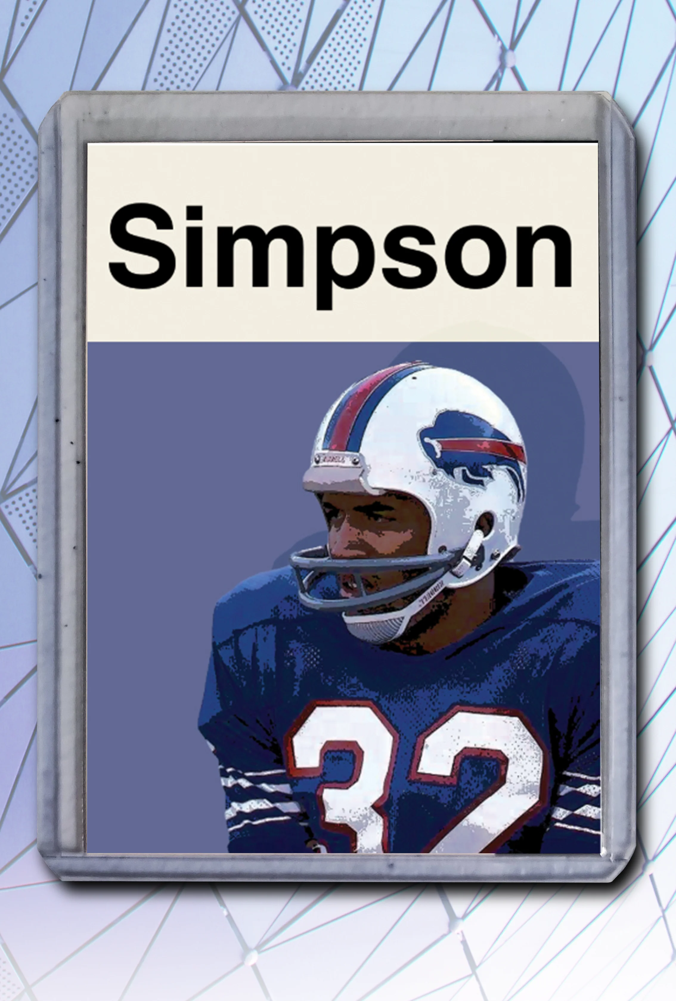 O.J. Simpson Artist Signed Football Art Card 2/10