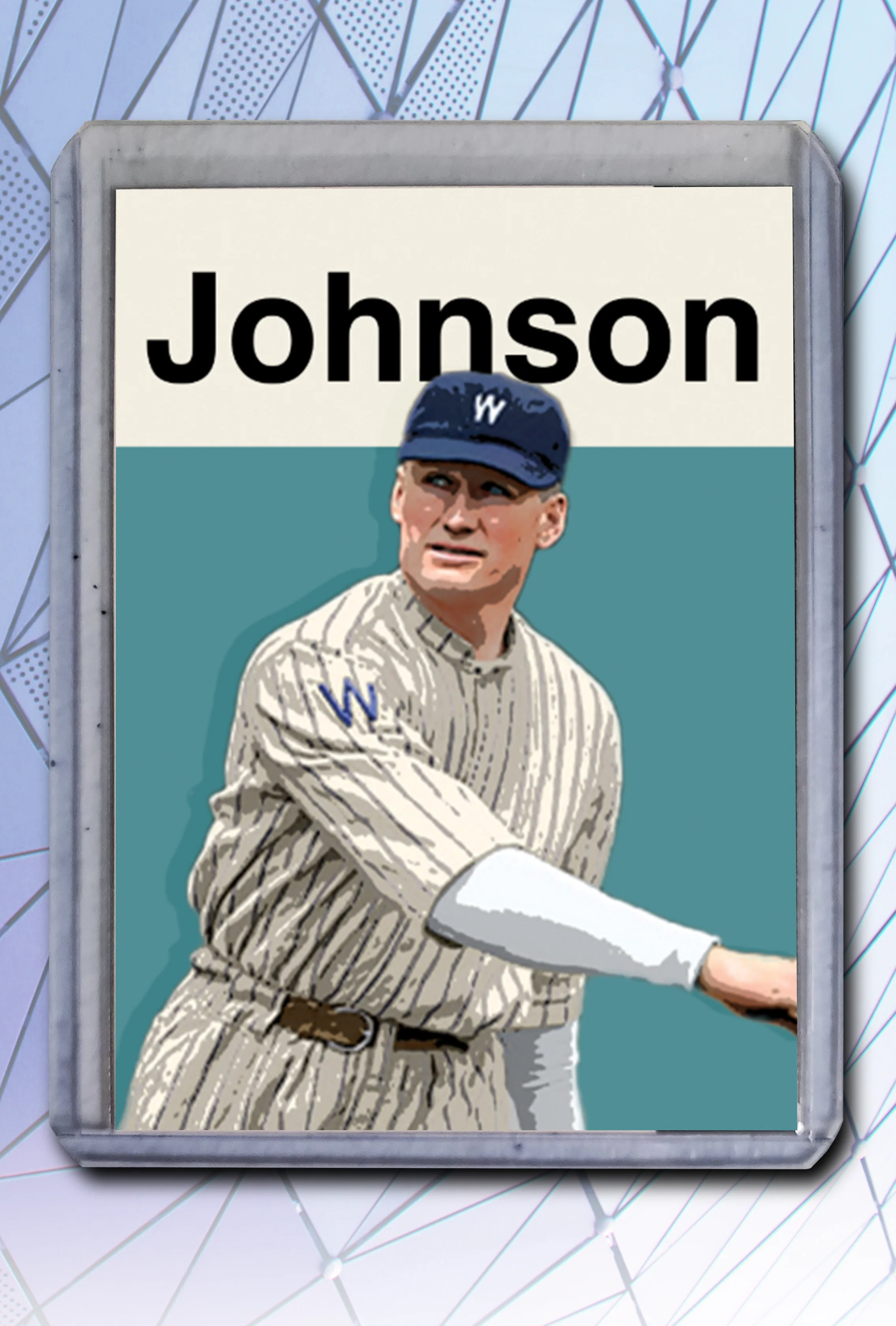 Walter Johnson Artist Signed Baseball Art Card 2/10