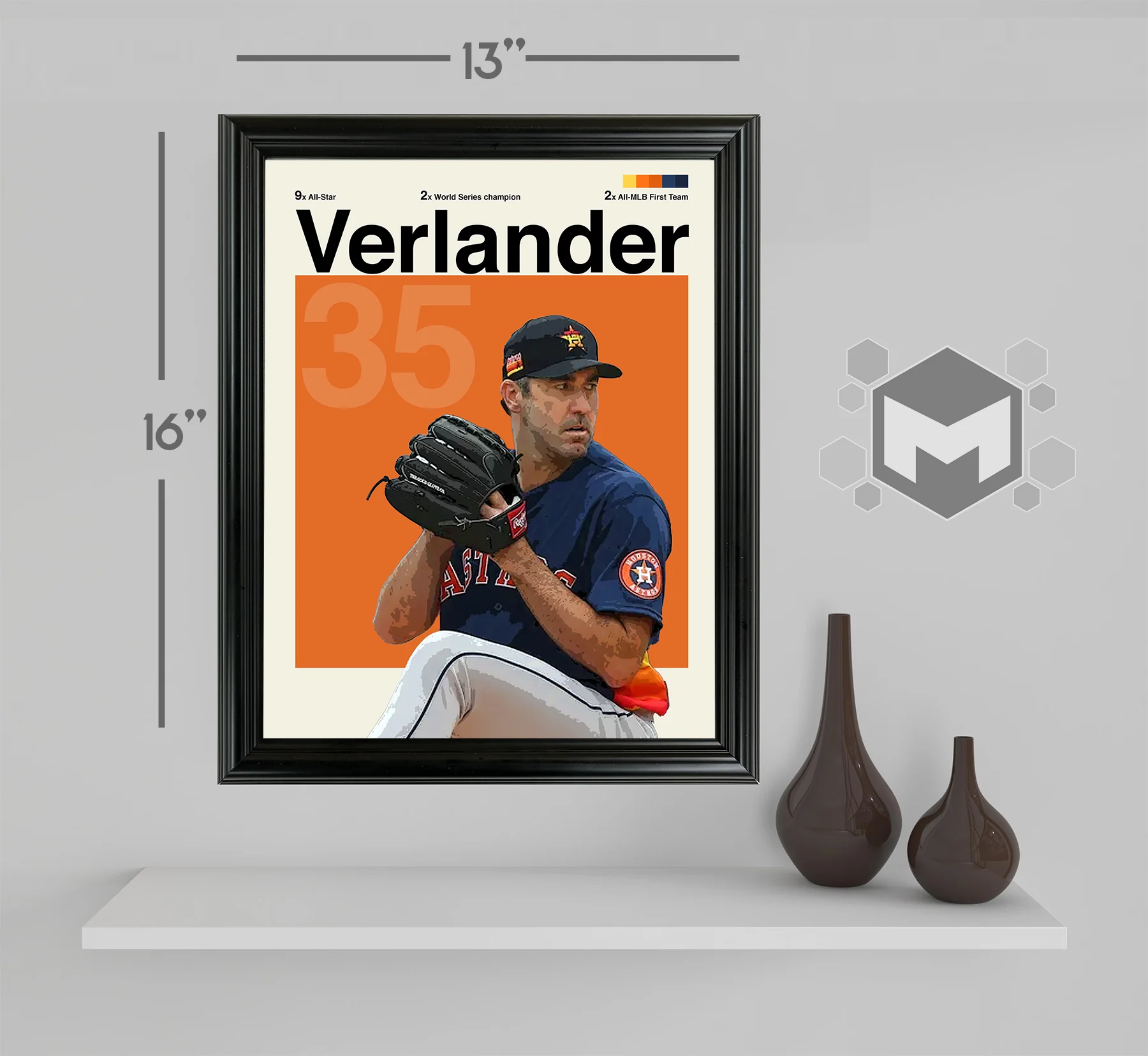 Justin Verlander Framed Sports Art Photo by Thomas Maxwell