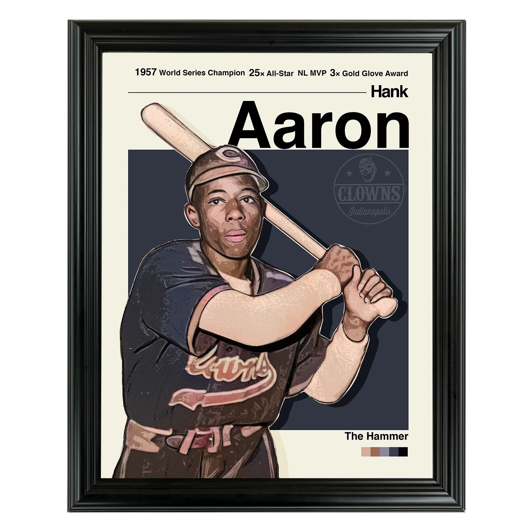 Hank Aaron Framed Sports Art Photo by Thomas Maxwell