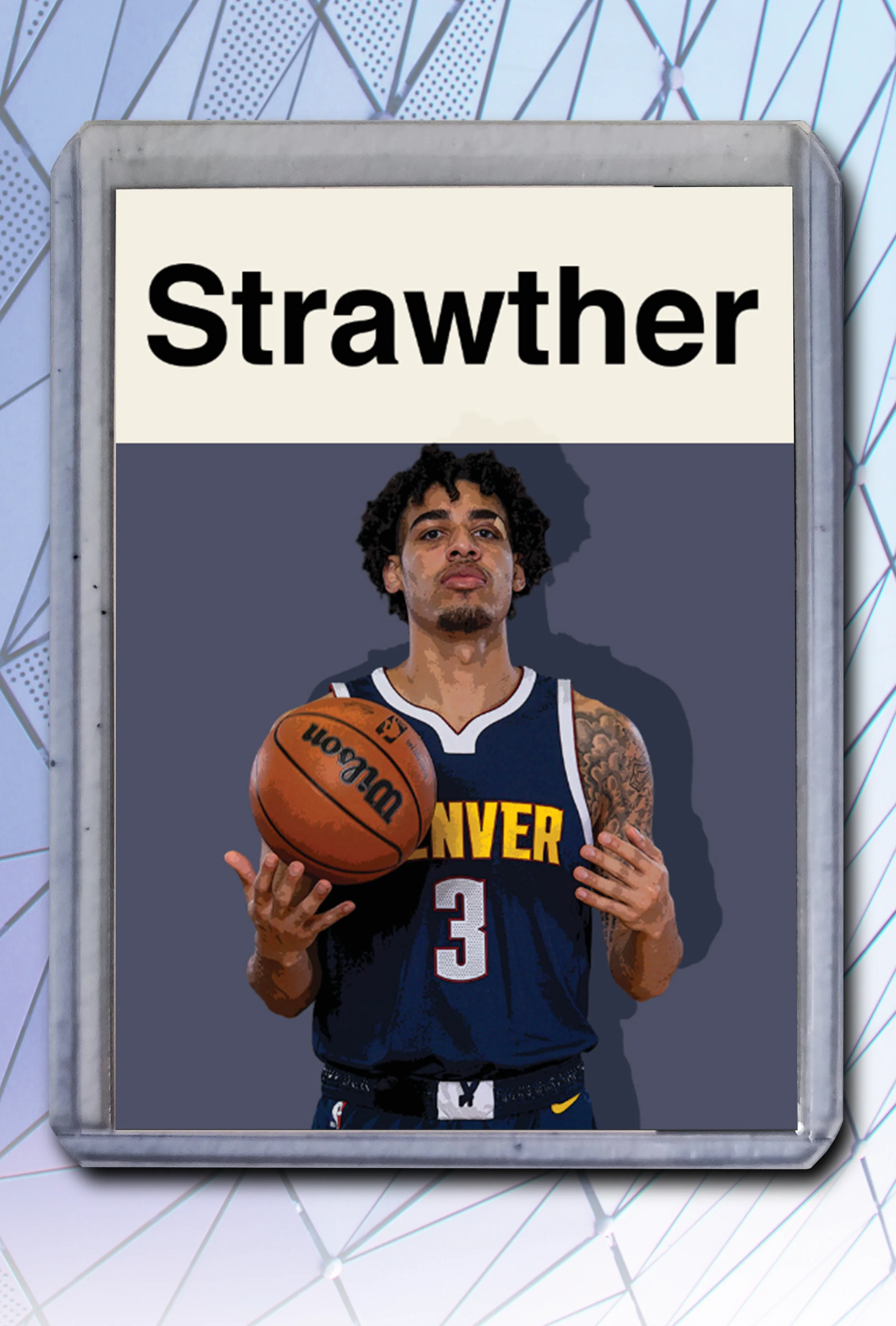 Julian Strawther Artist Signed Basketball Art Card 3/10