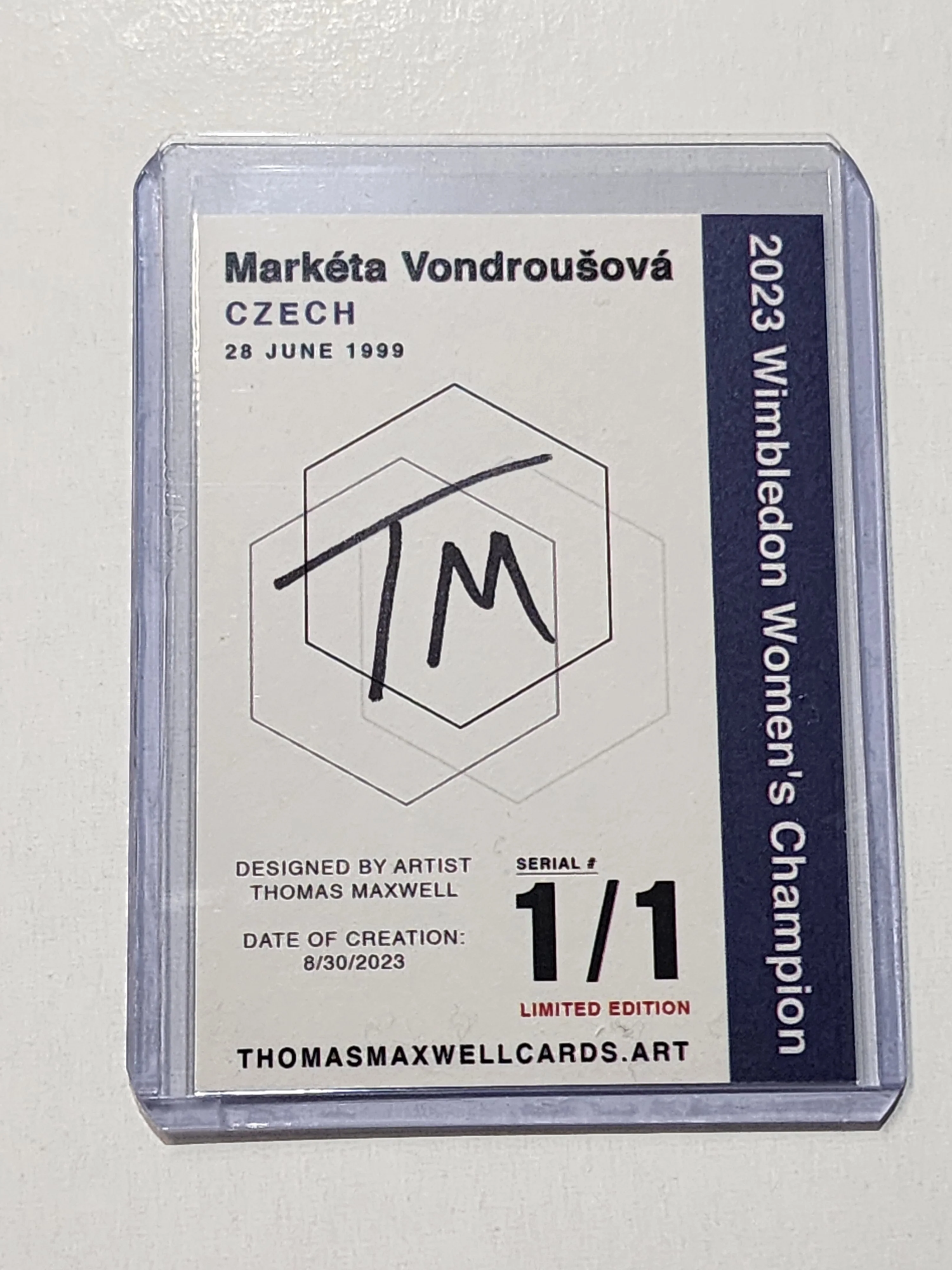 Marketa Vondrousova Artist Signed Tennis Refractor Art Card 1/1