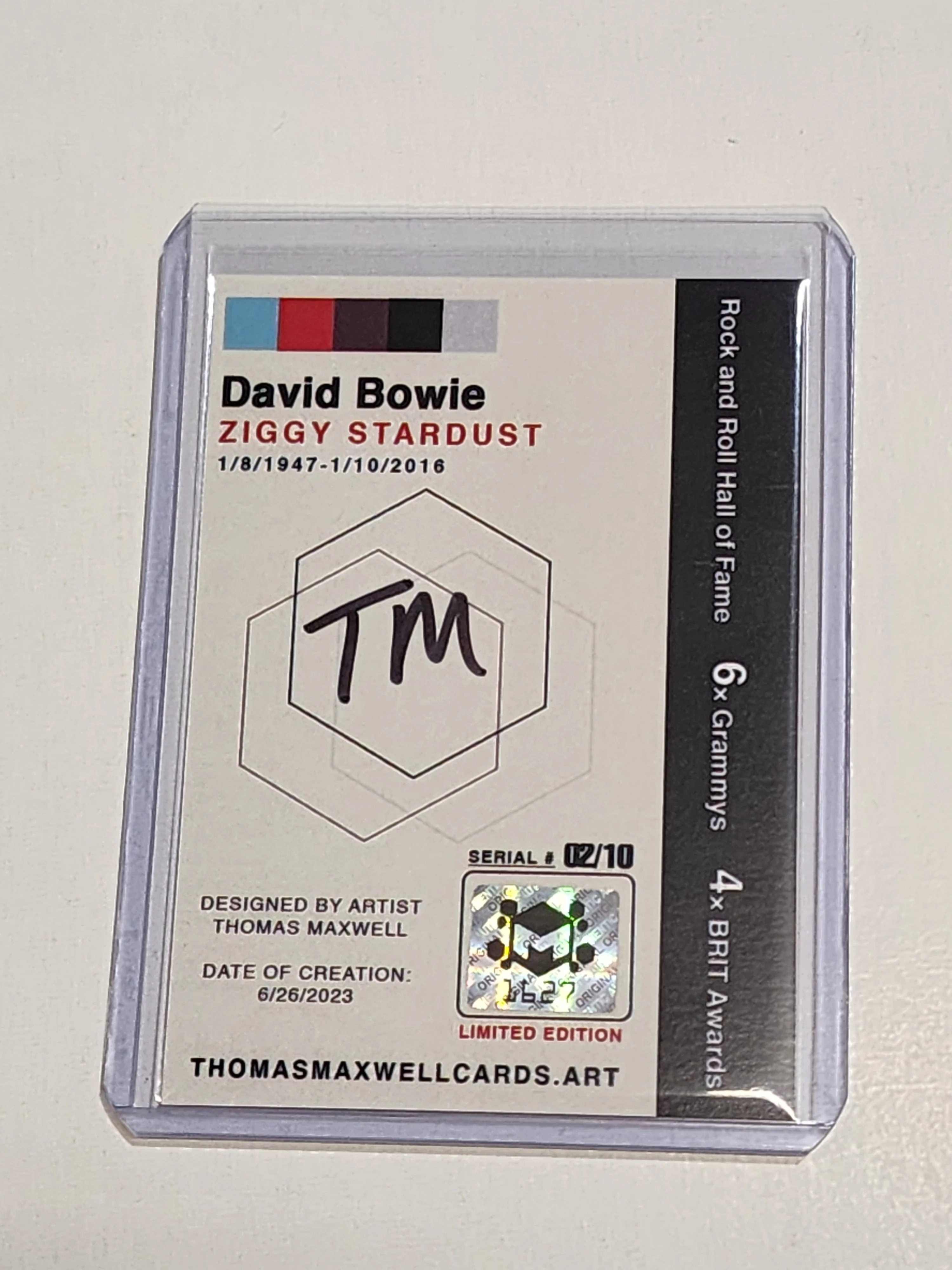 David Bowie Artist Signed Music Art Card 2/10