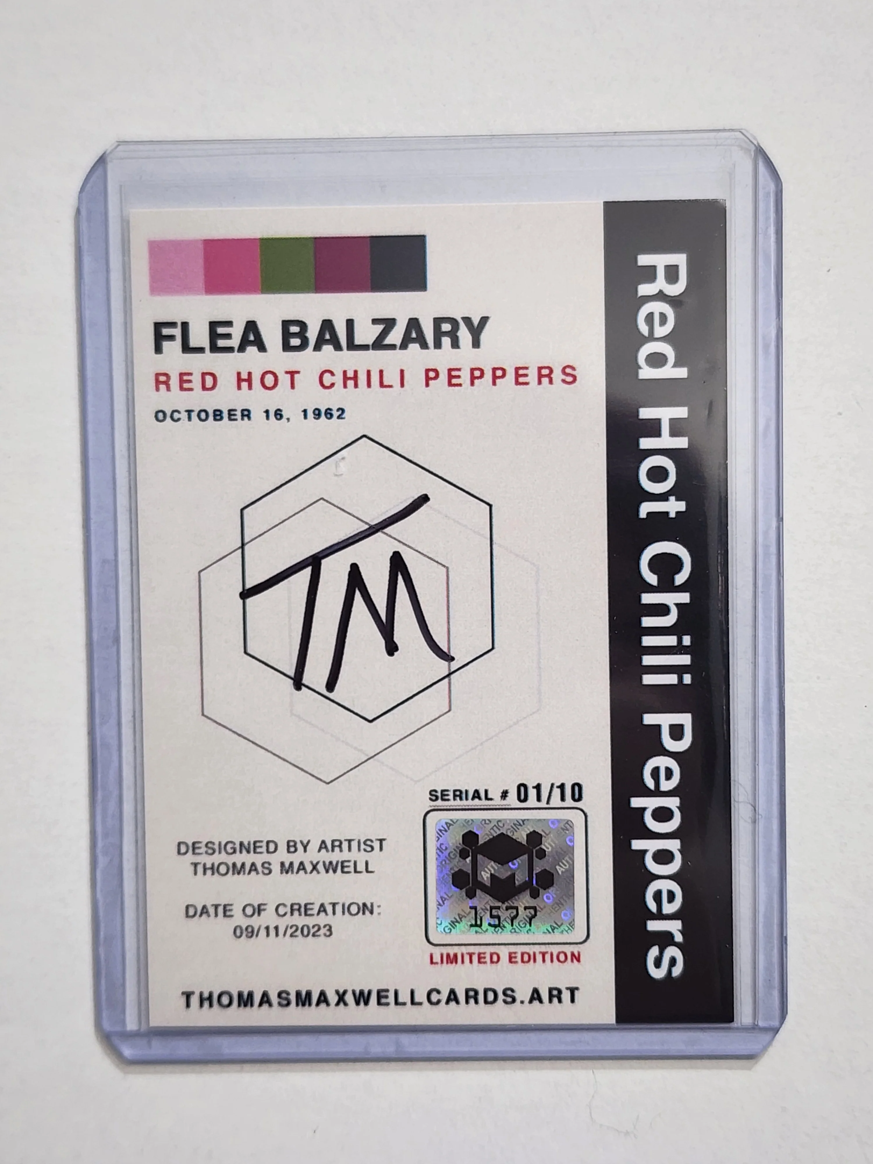 Flea Artist Signed Music Art Card 1/10