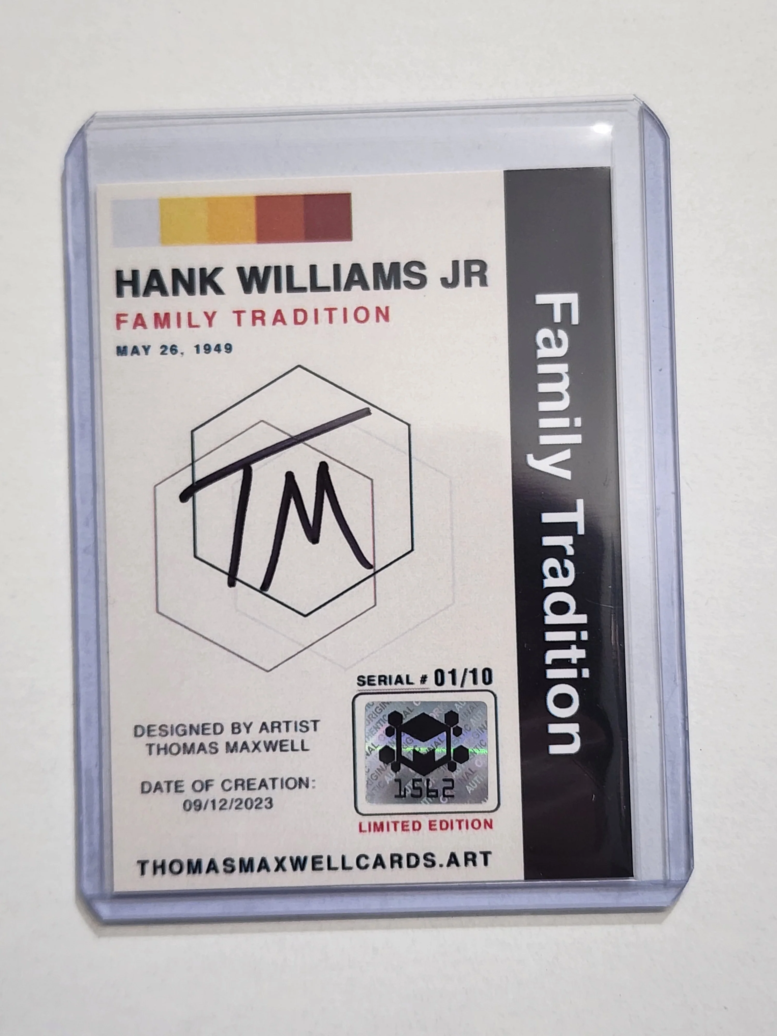 Hank Williams Jr Artist Signed Music Art Card 1/10