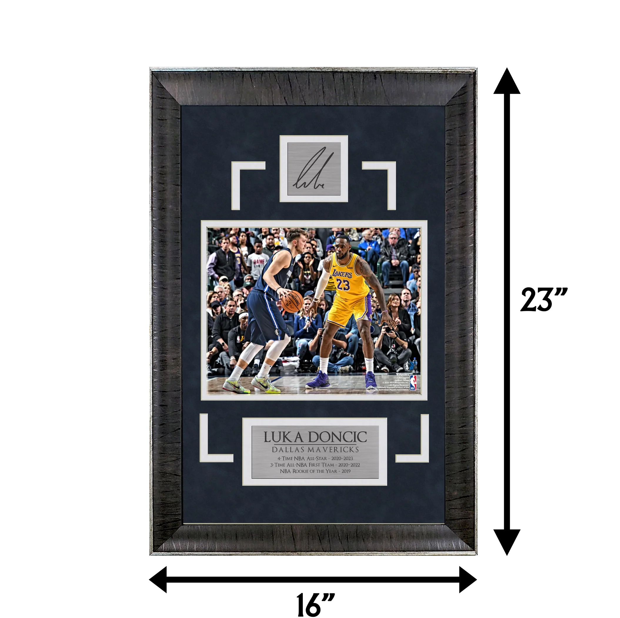 Luka Doncic v. Lebron James - Changing of the Guard - Sports Deluxe | 16 x 23 - Framed Basketball Photo
