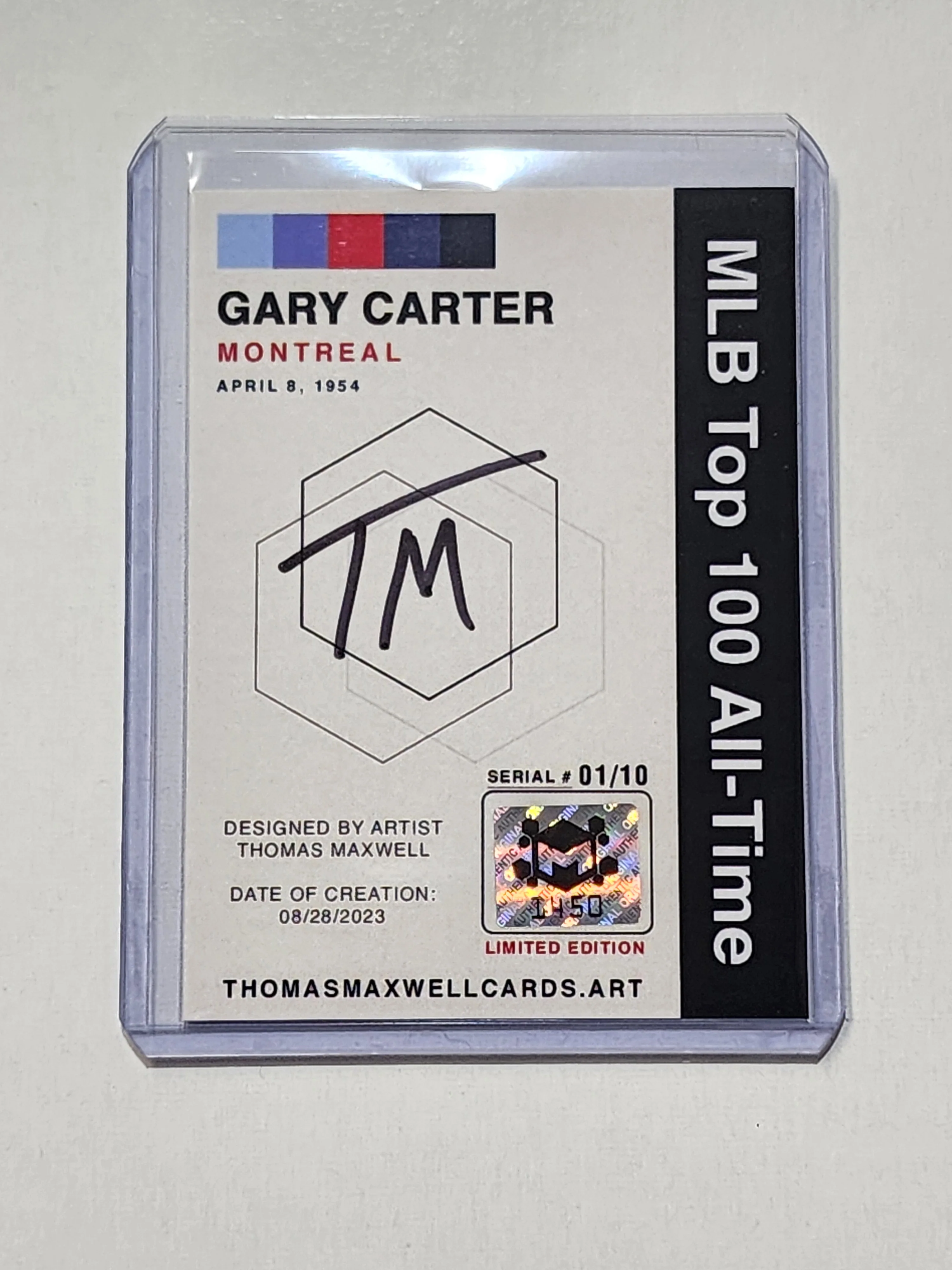 Gary Carter Artist Signed Baseball Art Card 1/10