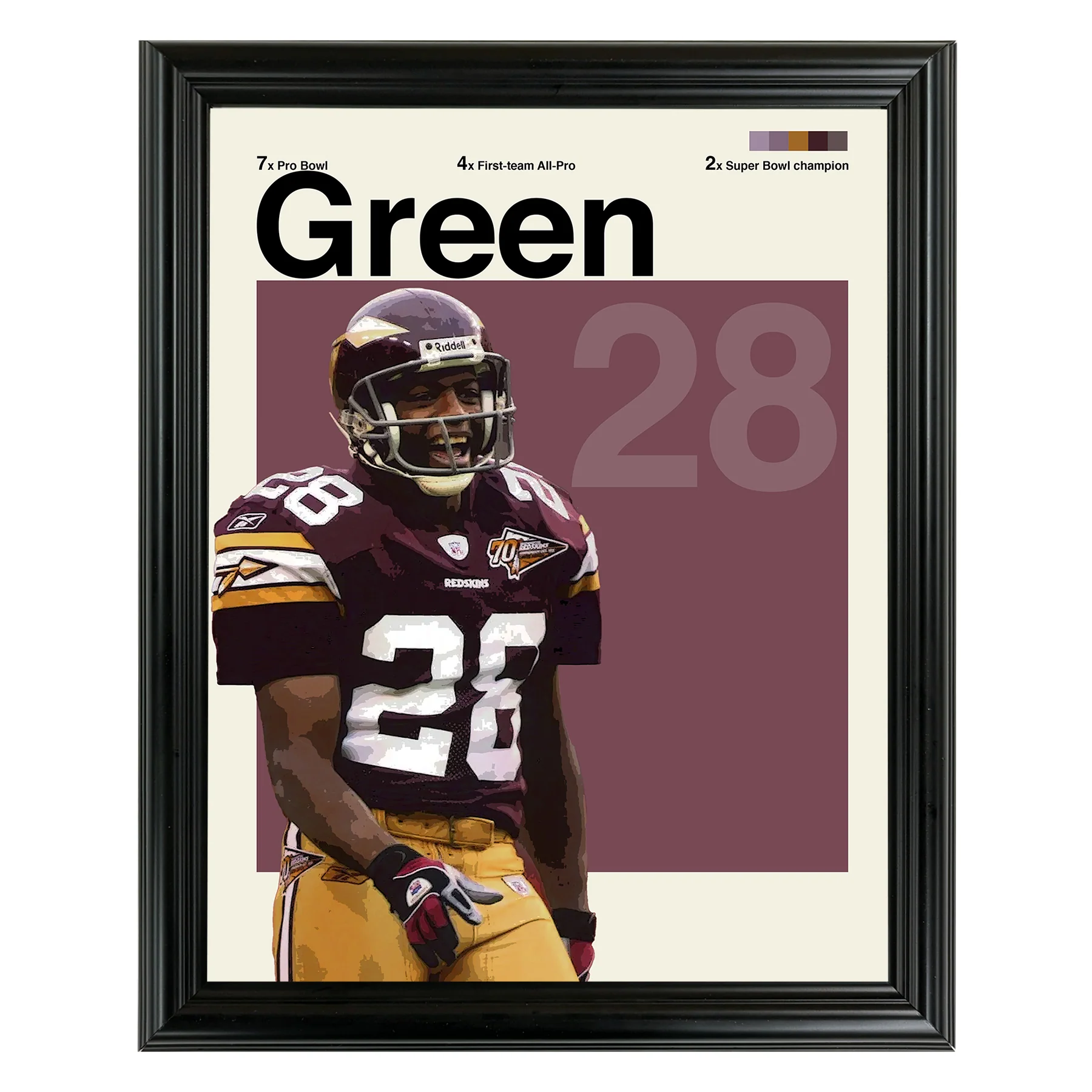 Darrell Green Framed Sports Art Photo by Thomas Maxwell