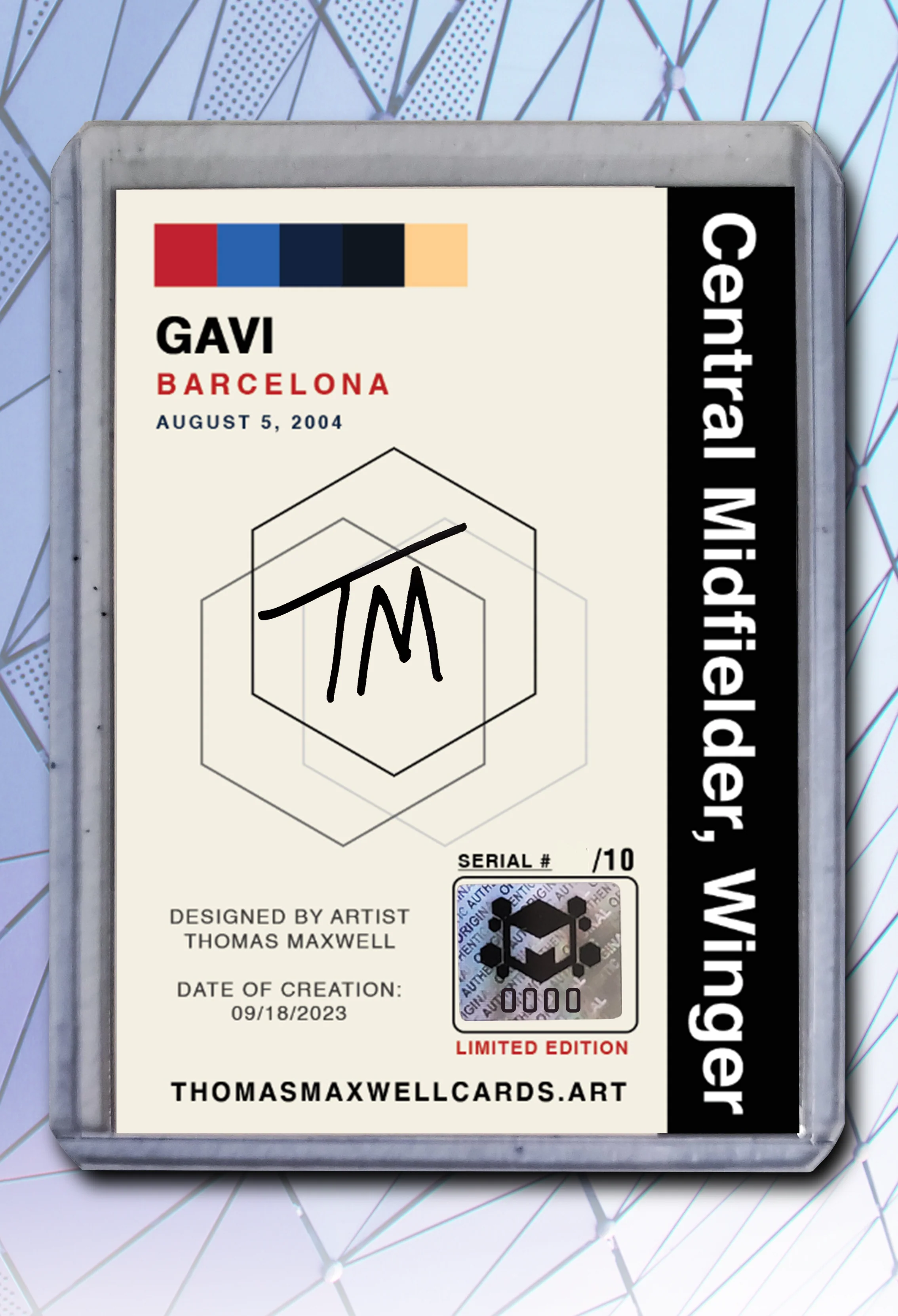 Gavi Artist Signed Soccer Art Card 1/10