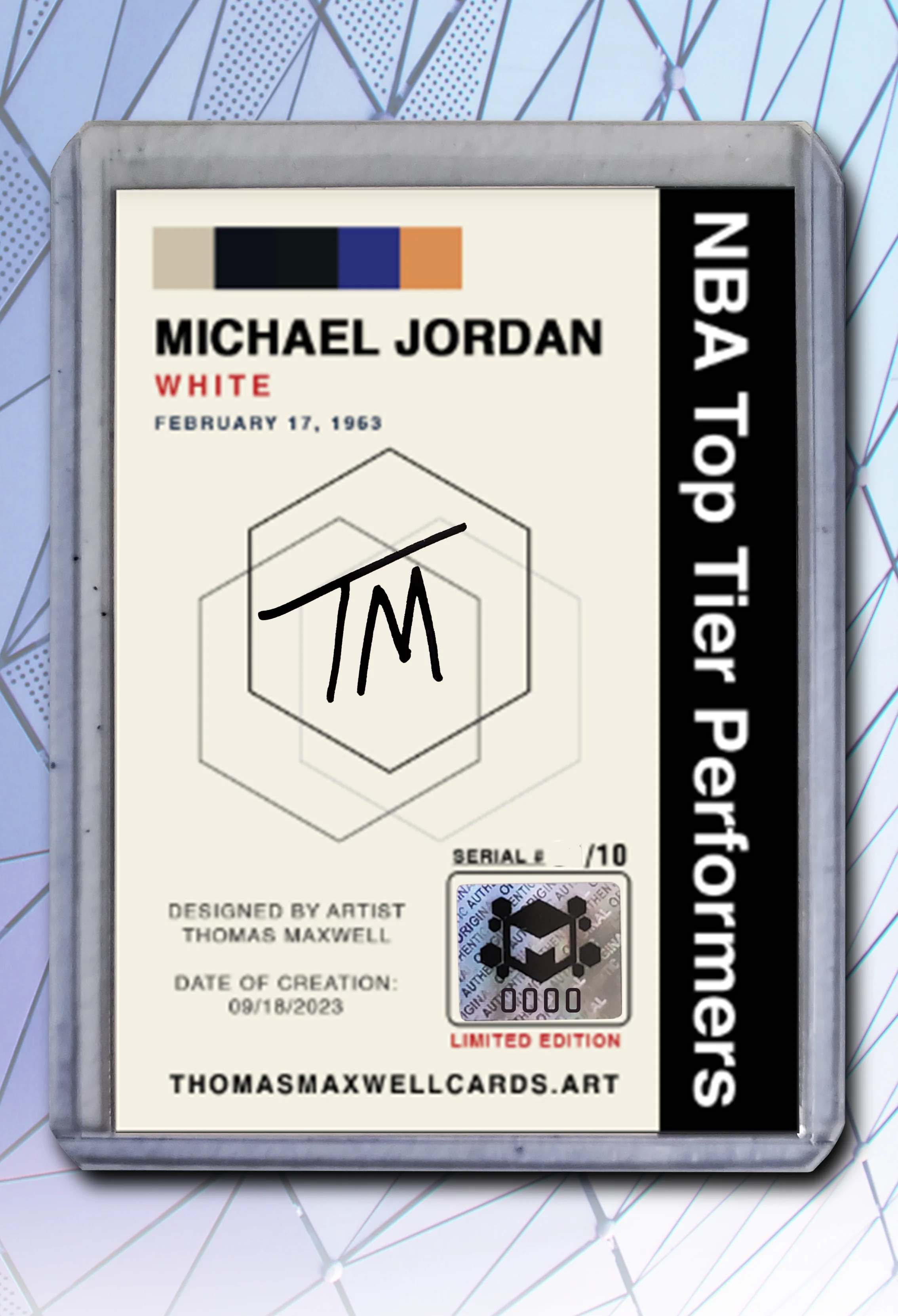 Michael Jordan Artist Signed Baseball Art Card 2/10